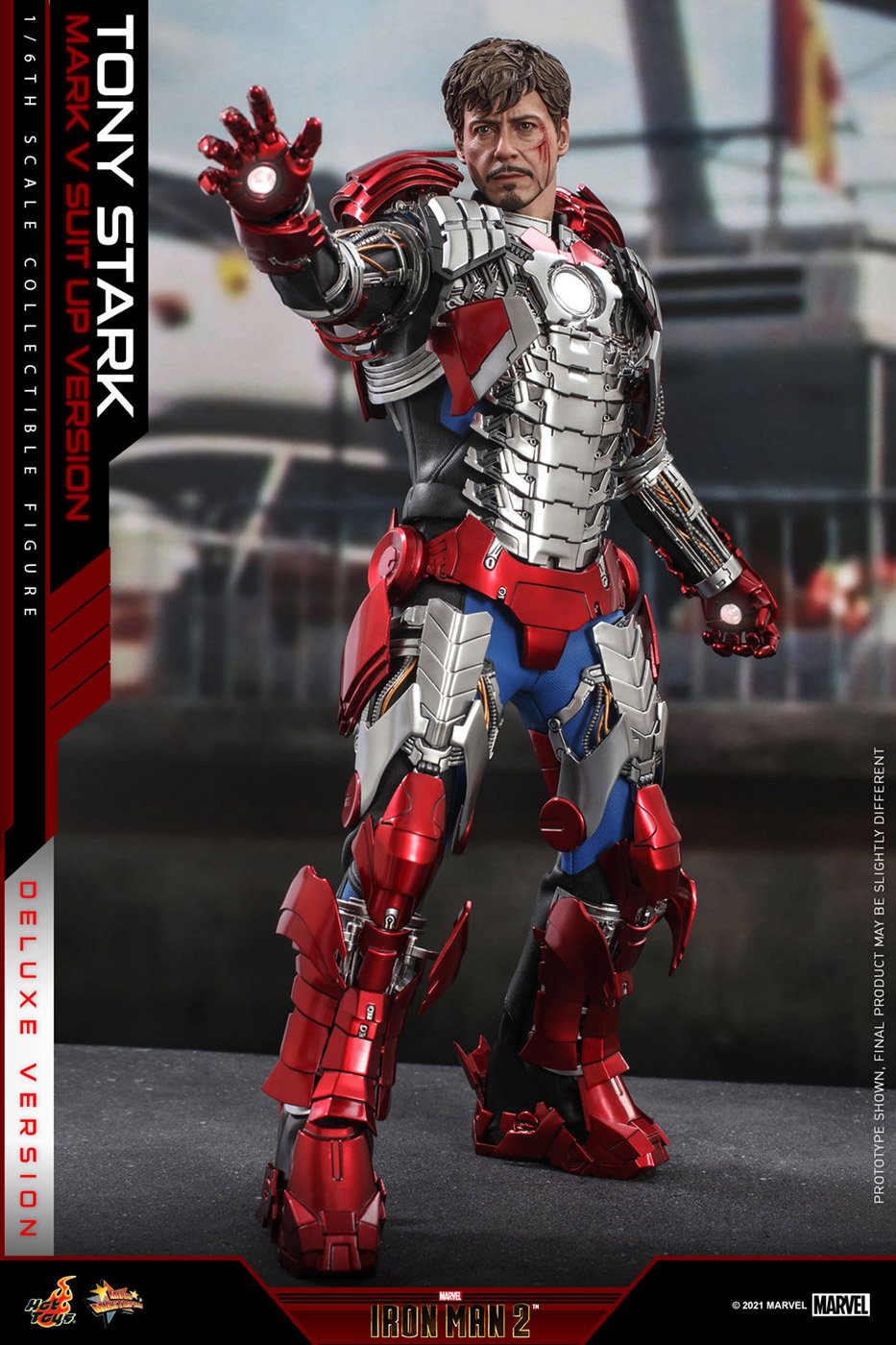 Iron Man 2 - Tony Stark (Mark V Suit Up Version) [With Bonus Accessories] image 4