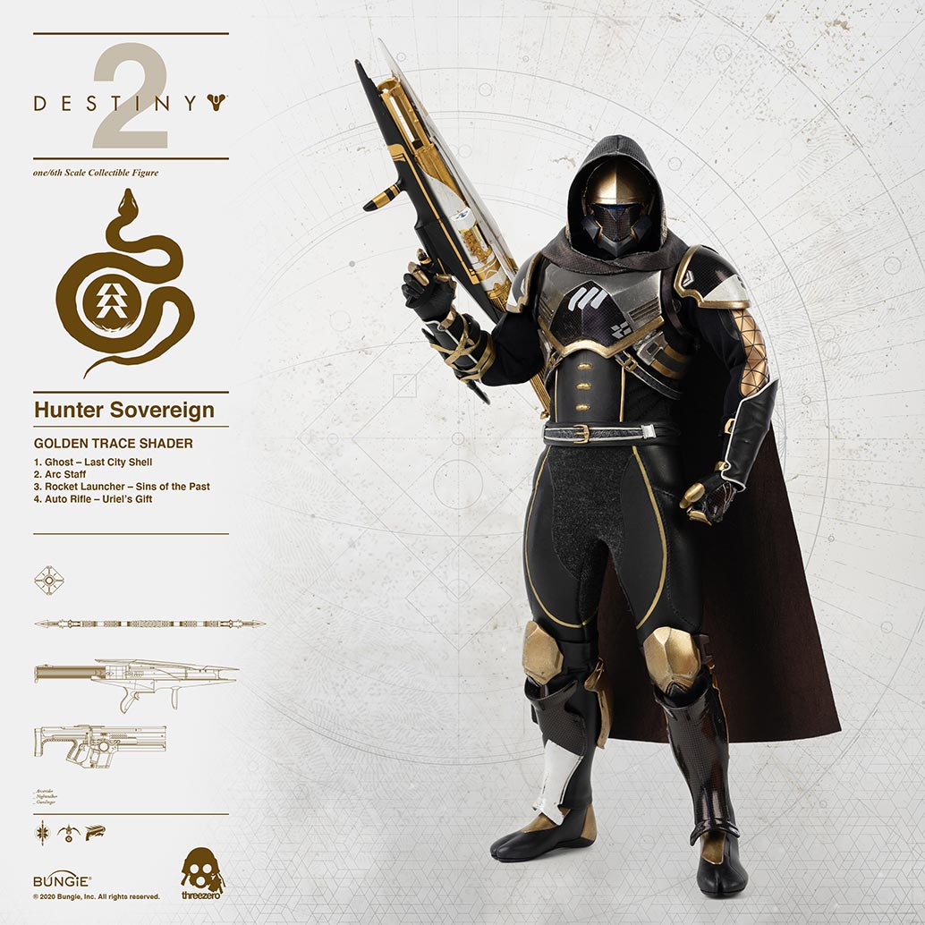 DESTINY 2 - Hunter Sovereign 1/6 Scale Collectible Figure GOLDEN TRACE SHADER image 10