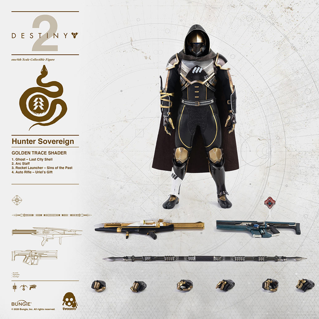 DESTINY 2 - Hunter Sovereign 1/6 Scale Collectible Figure GOLDEN TRACE SHADER image 2