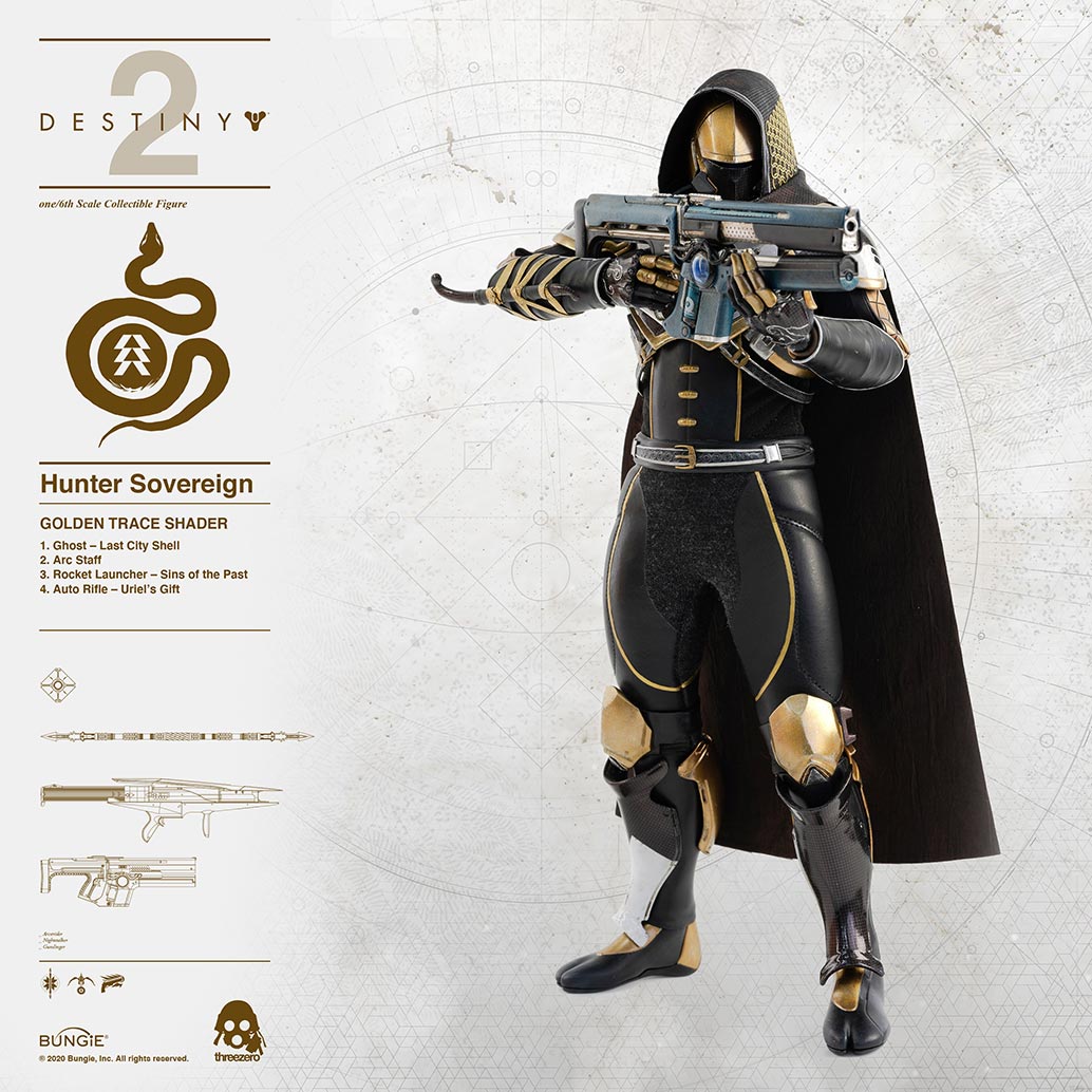 DESTINY 2 - Hunter Sovereign 1/6 Scale Collectible Figure GOLDEN TRACE SHADER image 4