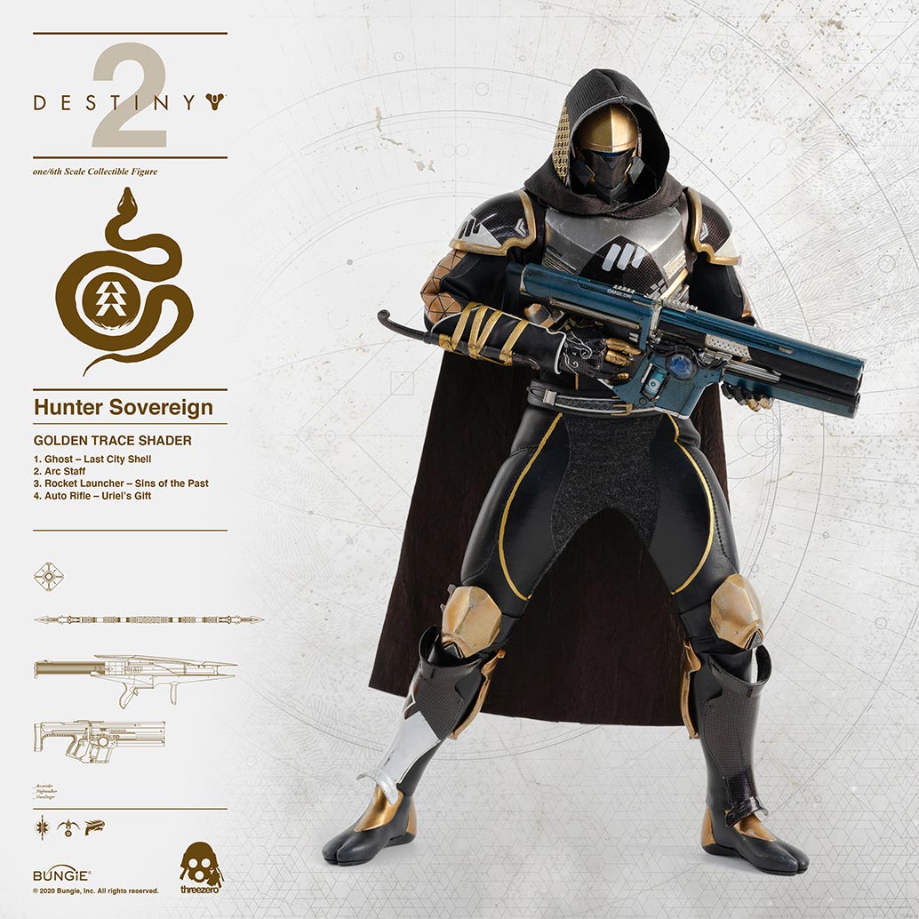 DESTINY 2 - Hunter Sovereign 1/6 Scale Collectible Figure GOLDEN TRACE SHADER image 5