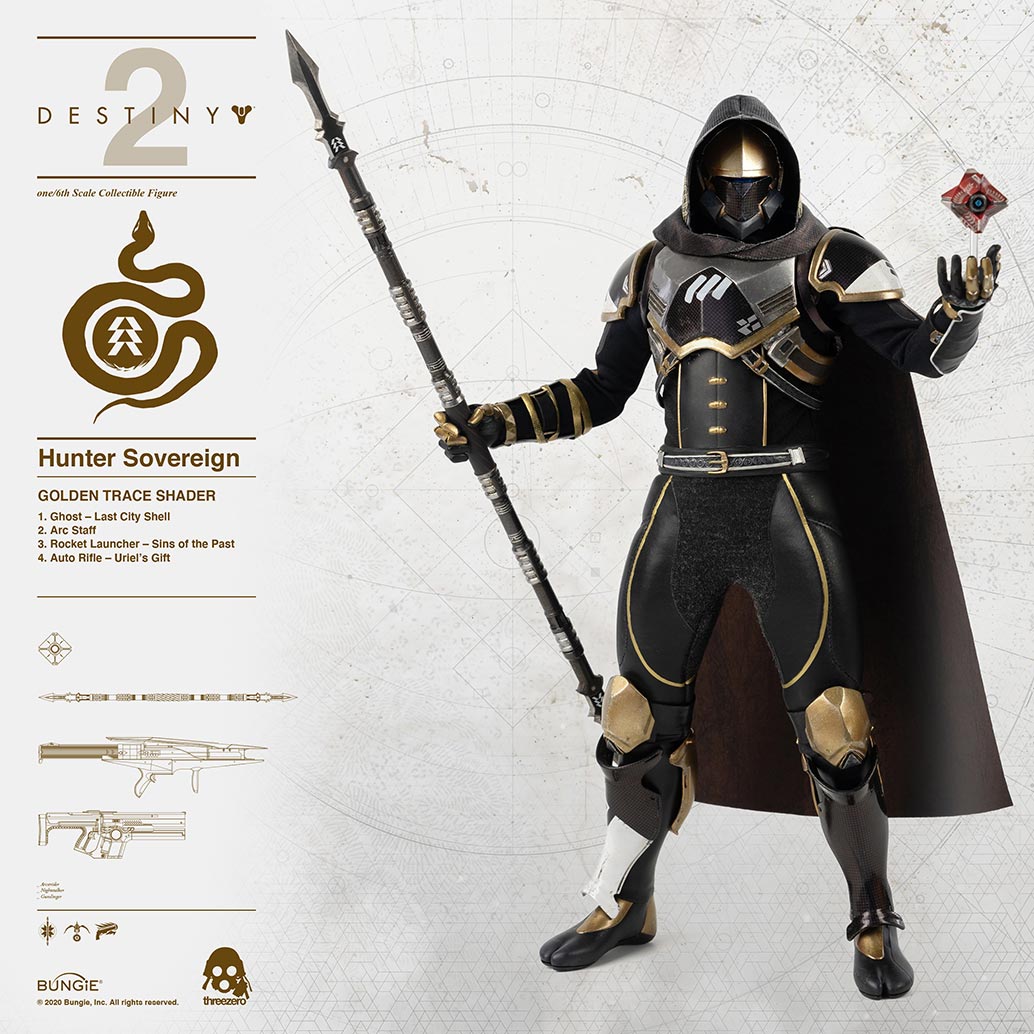 DESTINY 2 - Hunter Sovereign 1/6 Scale Collectible Figure GOLDEN TRACE SHADER image 6