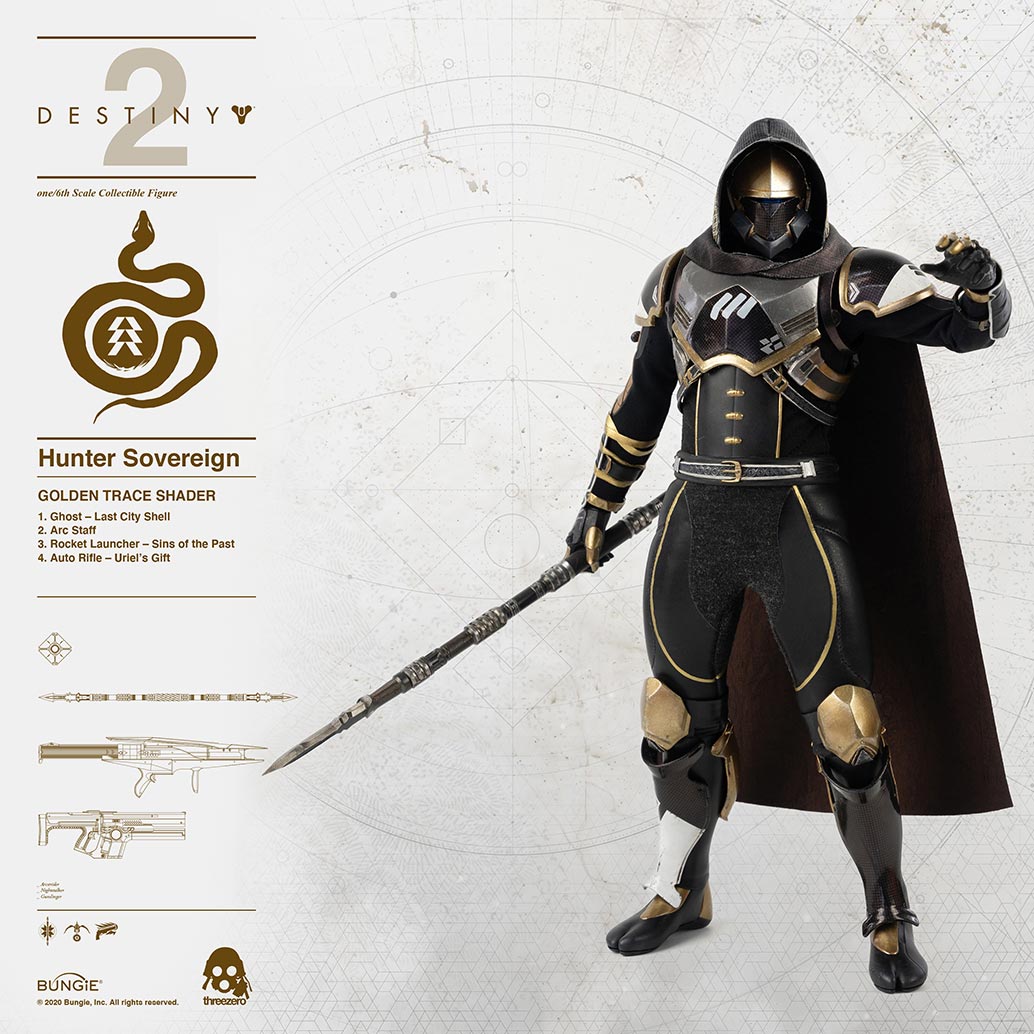 DESTINY 2 - Hunter Sovereign 1/6 Scale Collectible Figure GOLDEN TRACE SHADER image 7