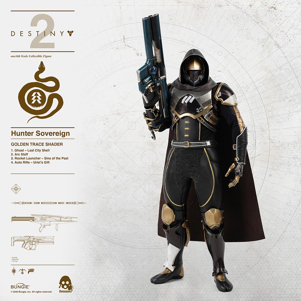 DESTINY 2 - Hunter Sovereign 1/6 Scale Collectible Figure GOLDEN TRACE SHADER image 8