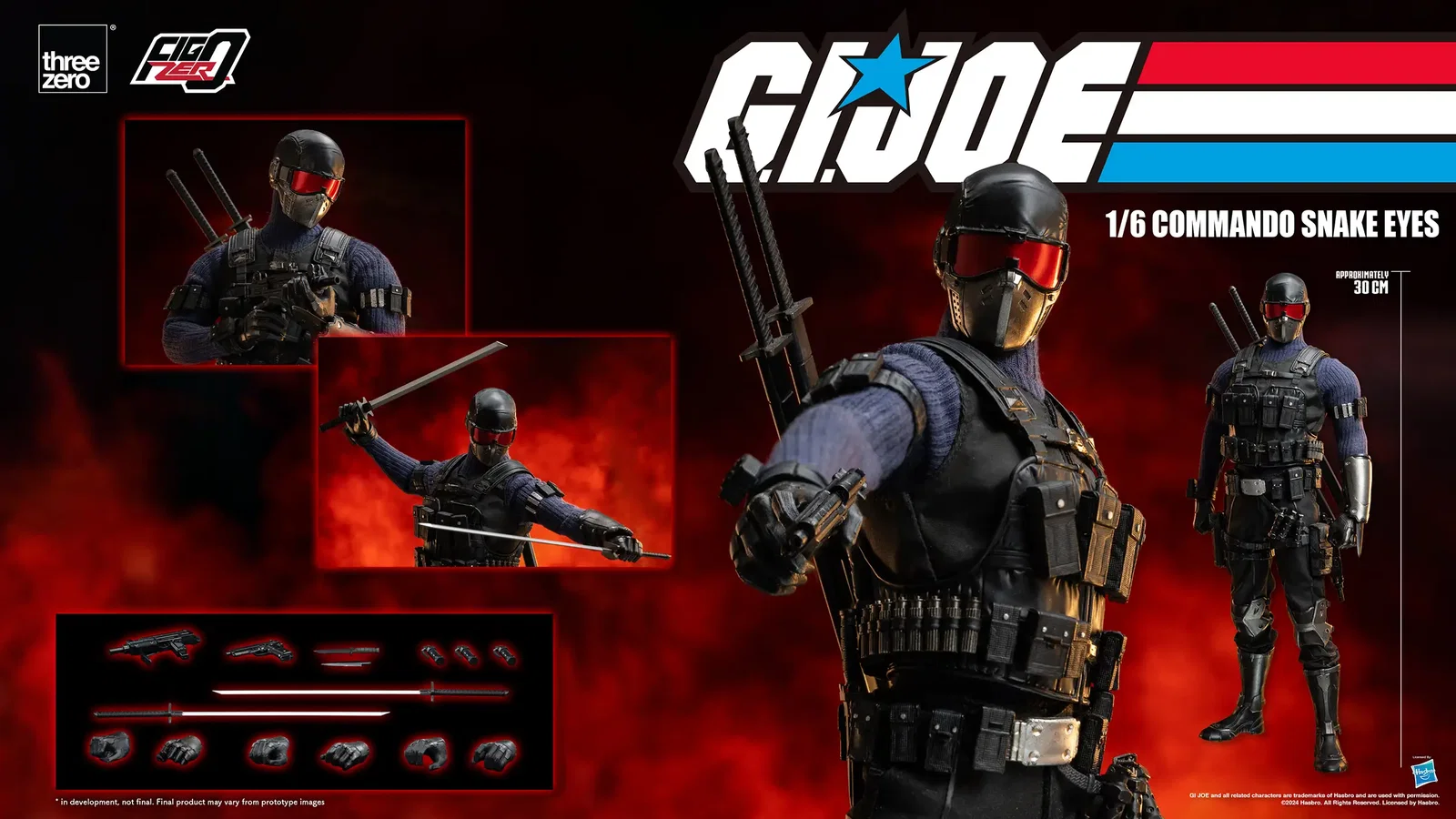 G.I. Joe FigZero 1/6 Commando Snake Eyes image 2