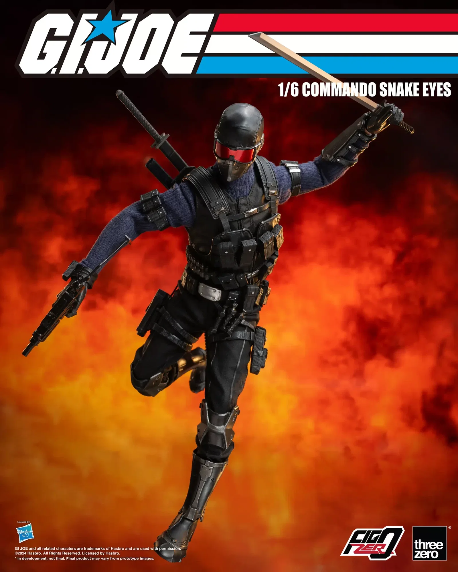 G.I. Joe FigZero 1/6 Commando Snake Eyes image 3