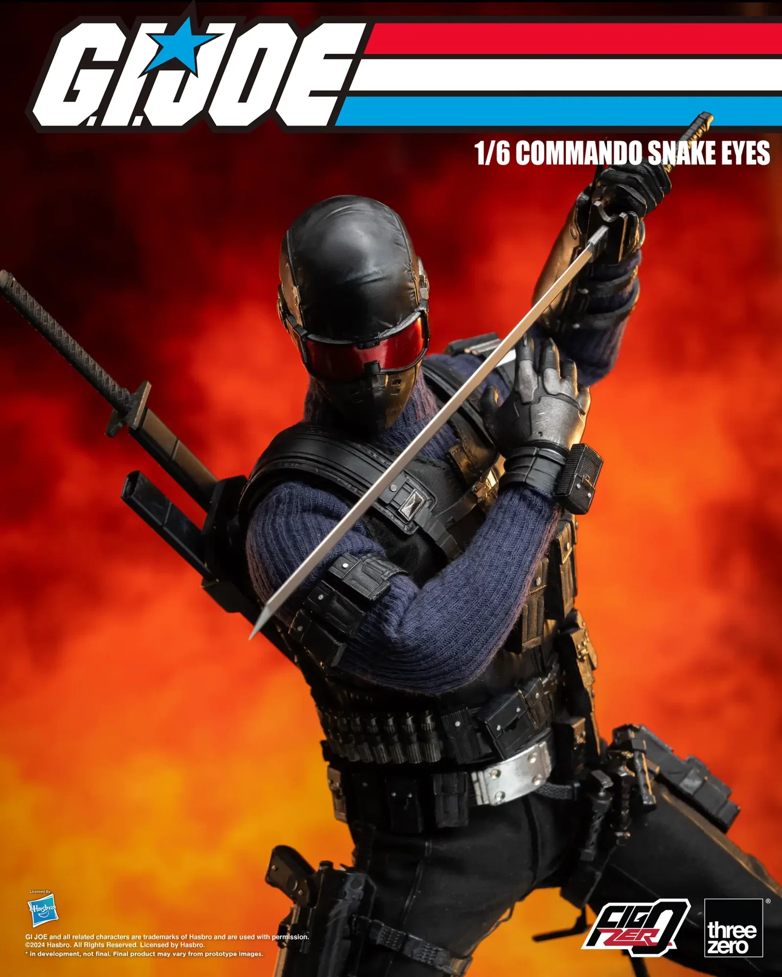 G.I. Joe FigZero 1/6 Commando Snake Eyes image 5