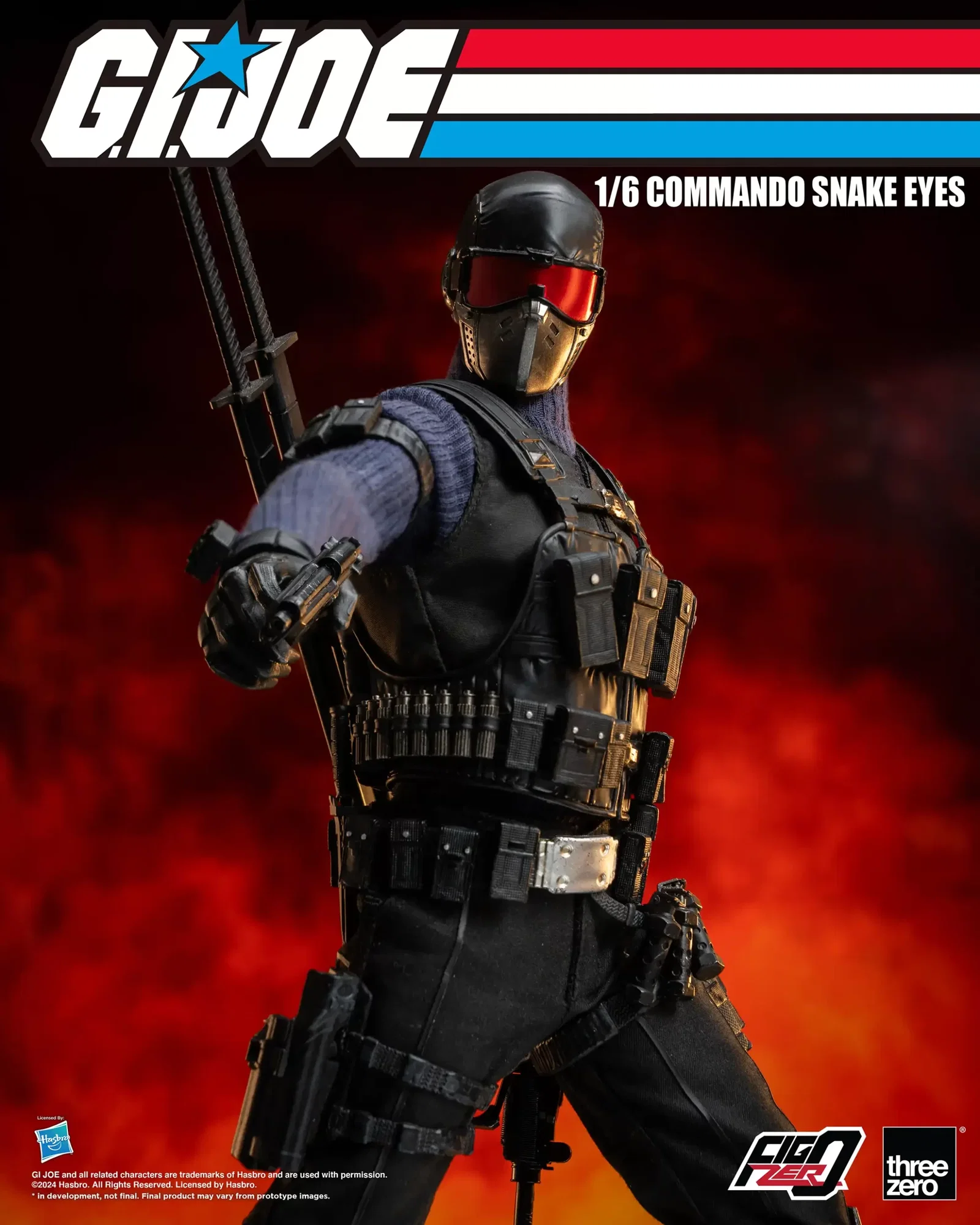 G.I. Joe FigZero 1/6 Commando Snake Eyes image 7