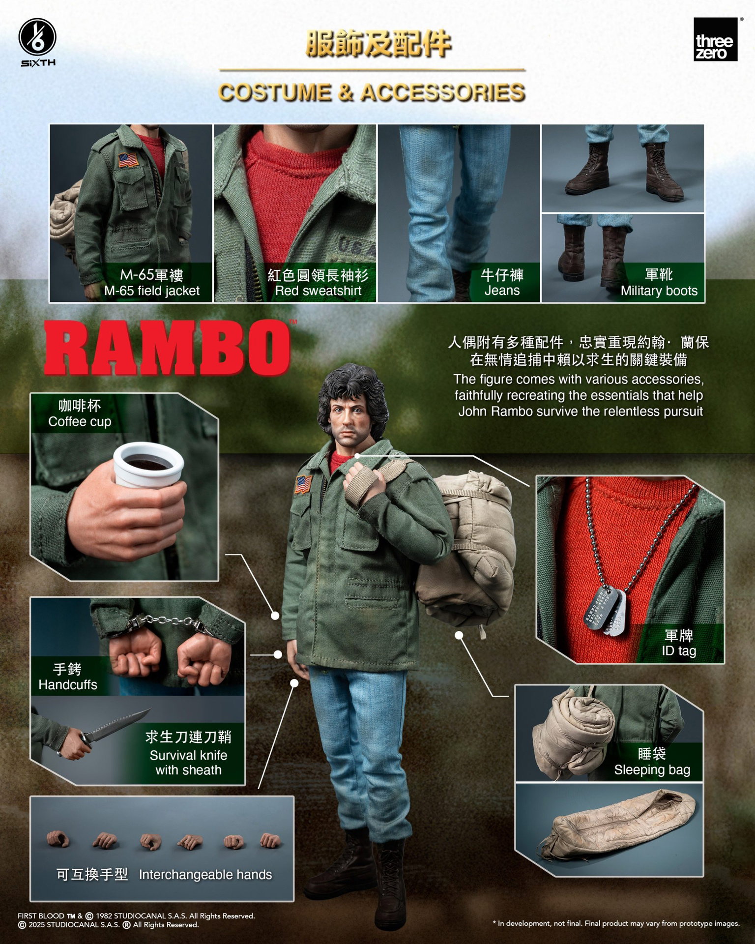 Rambo: First Blood 1/6 John Rambo (Field Jacket) image 4