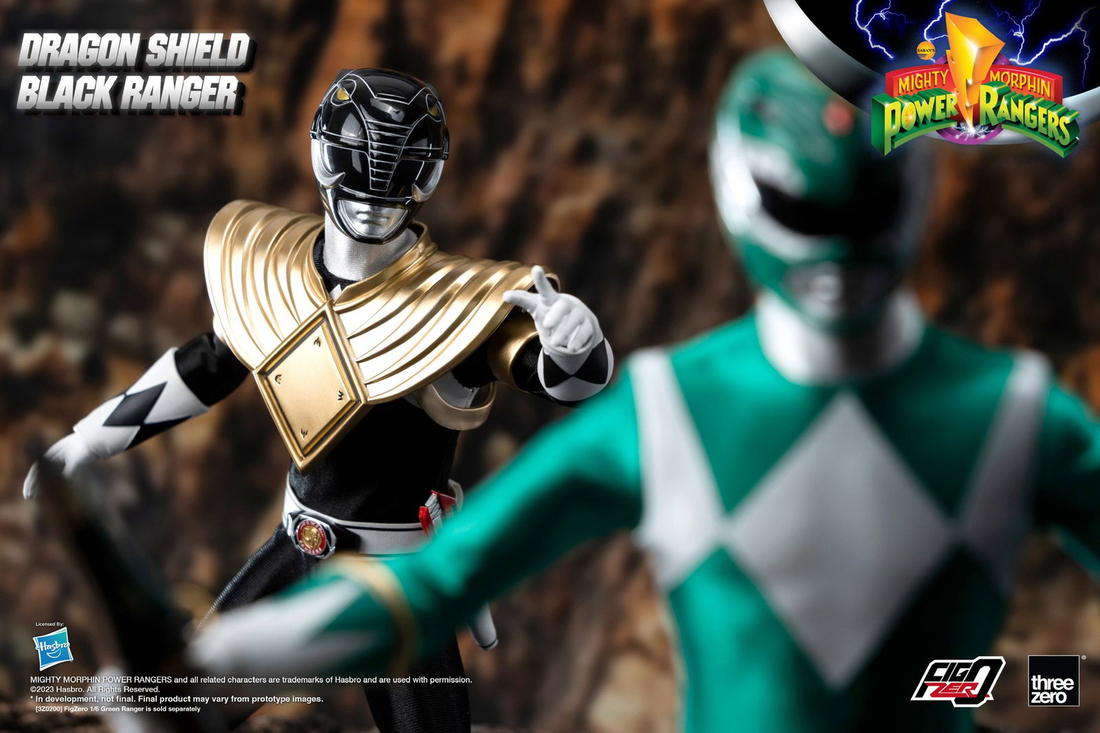 Mighty Morphin Power Rangers FigZero 1/6 Dragon Shield Black Ranger image 3