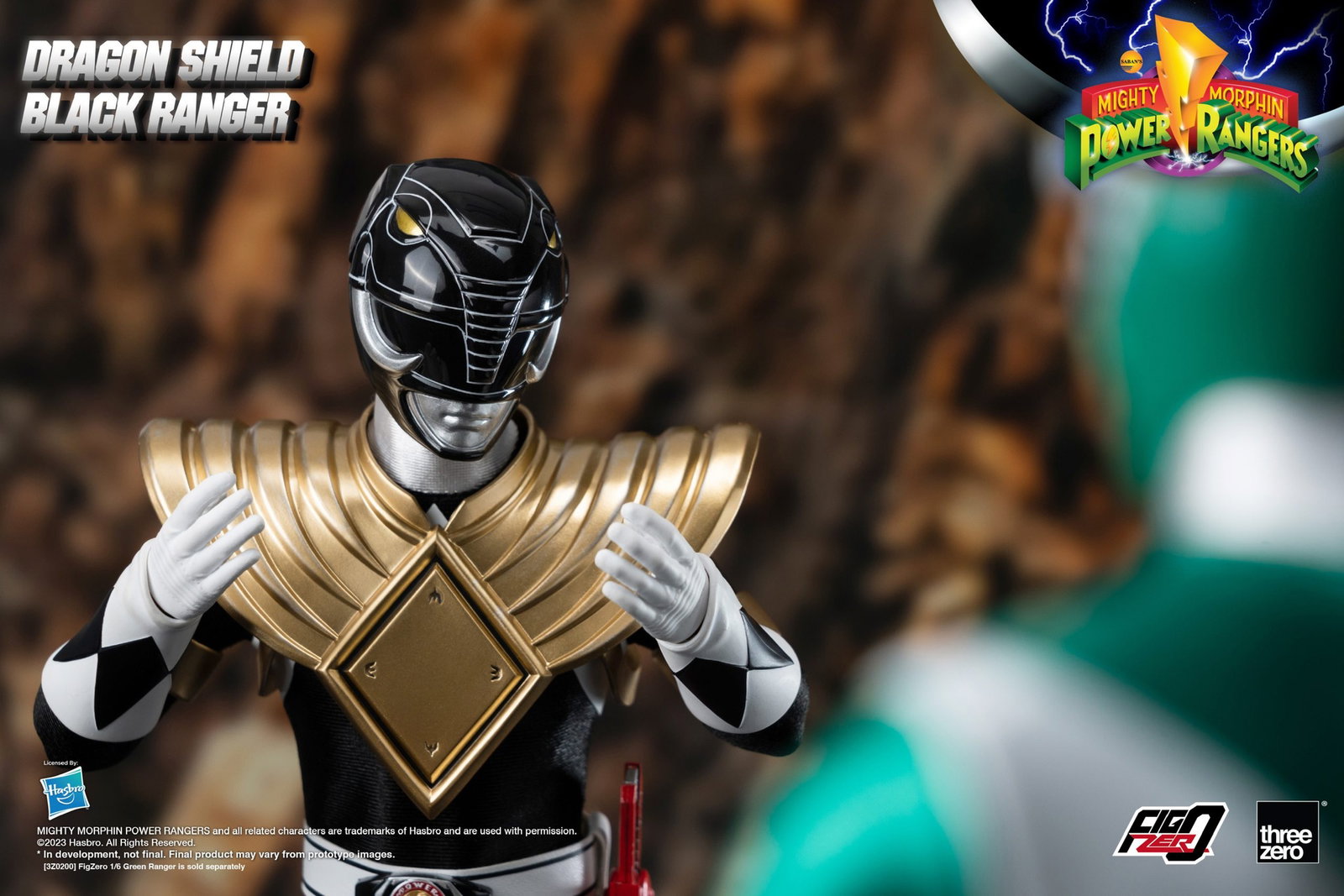 Mighty Morphin Power Rangers FigZero 1/6 Dragon Shield Black Ranger image 4
