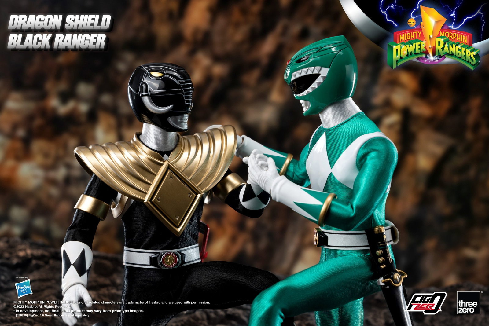 Mighty Morphin Power Rangers FigZero 1/6 Dragon Shield Black Ranger image 5