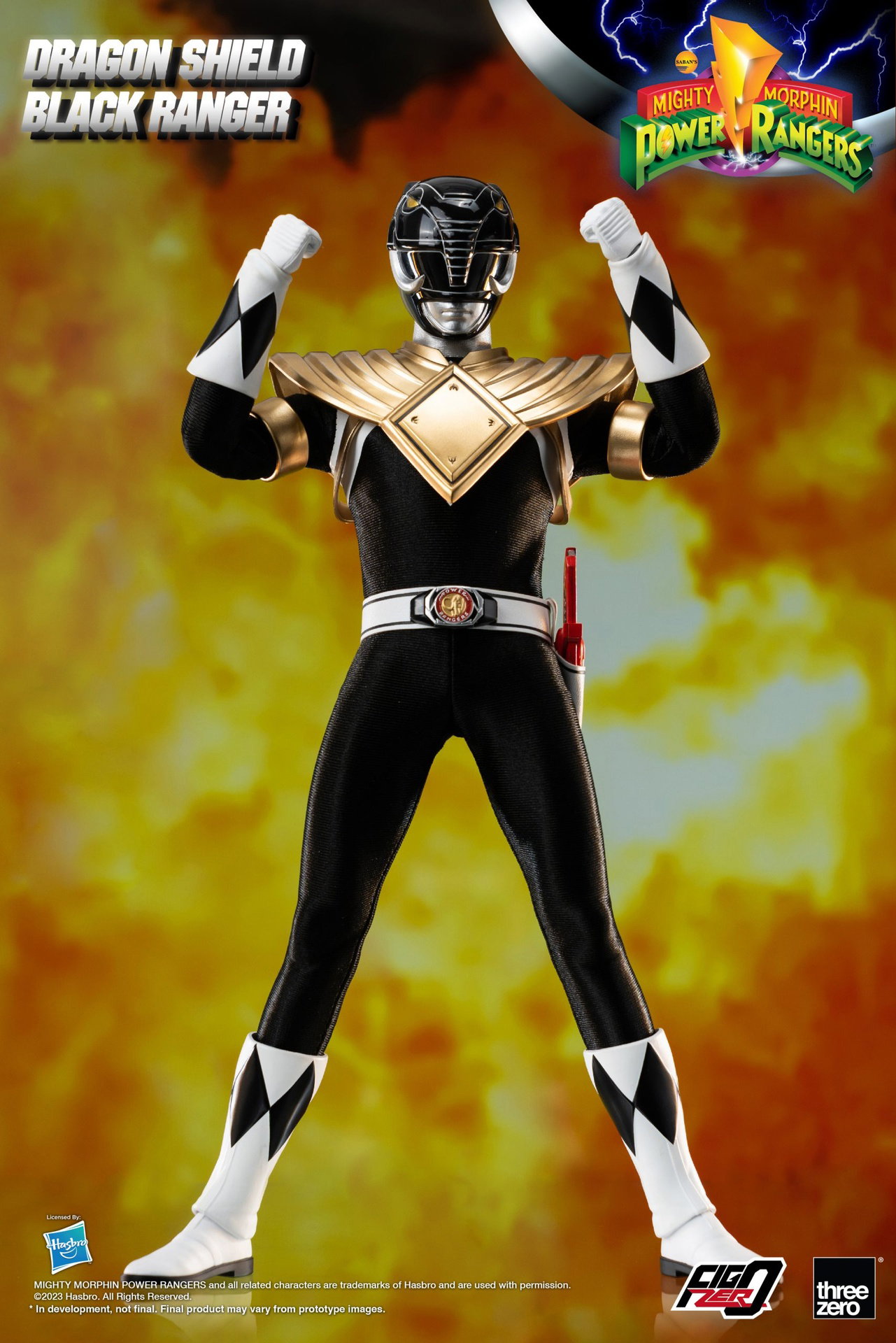 Mighty Morphin Power Rangers FigZero 1/6 Dragon Shield Black Ranger image 7