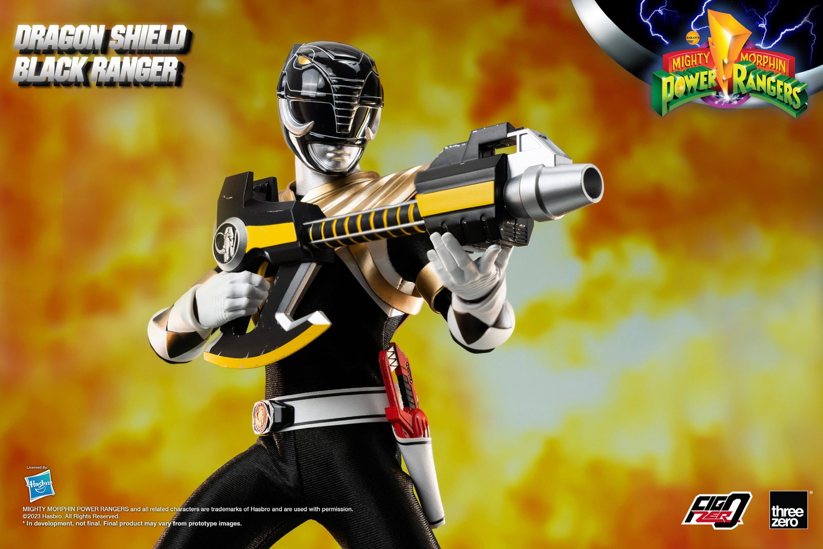 Mighty Morphin Power Rangers FigZero 1/6 Dragon Shield Black Ranger image 9