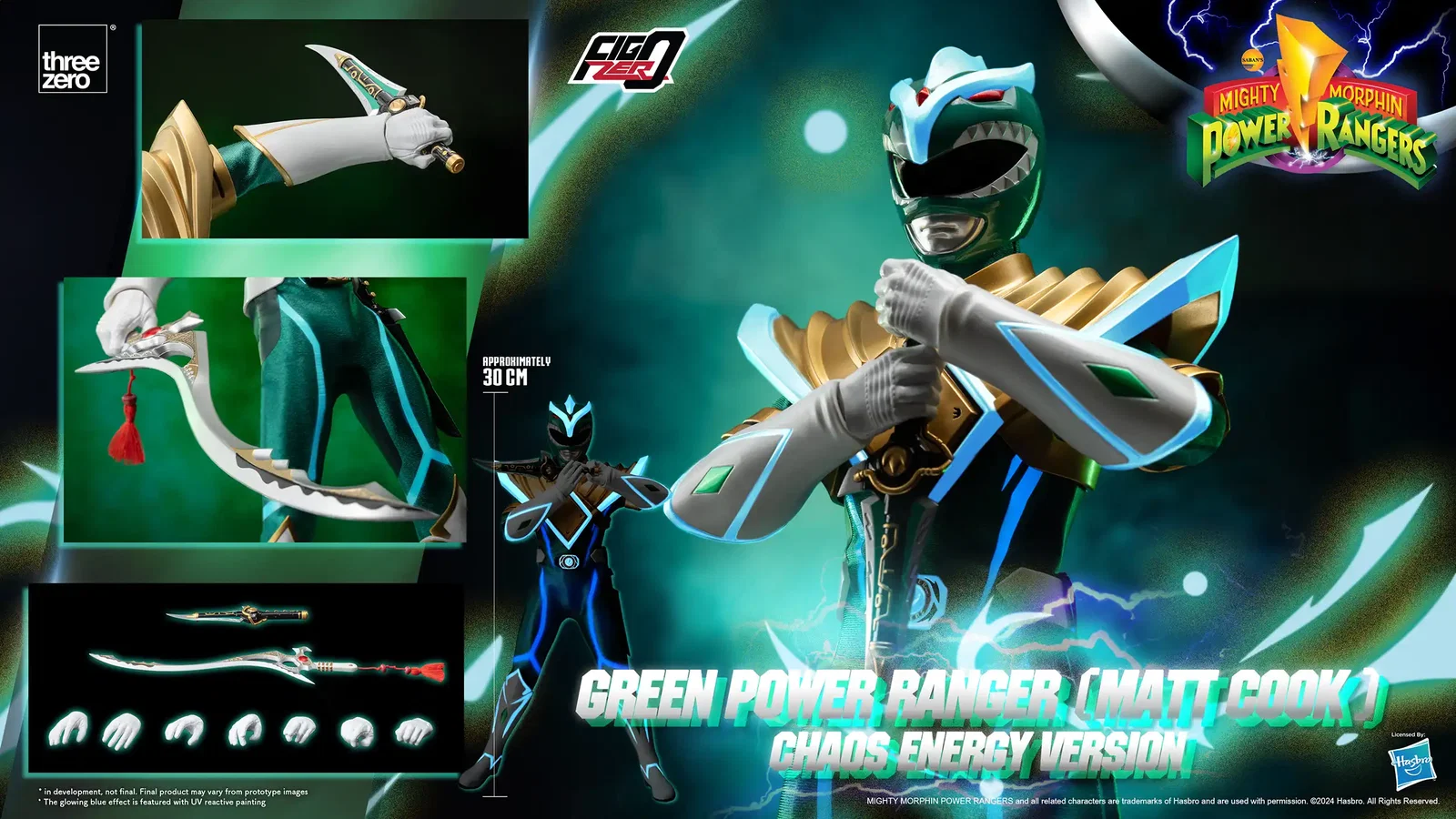 Mighty Morphin Power Rangers FigZero 1/6 Green Power Ranger (Matt Cook) Chaos Energy Version image 2
