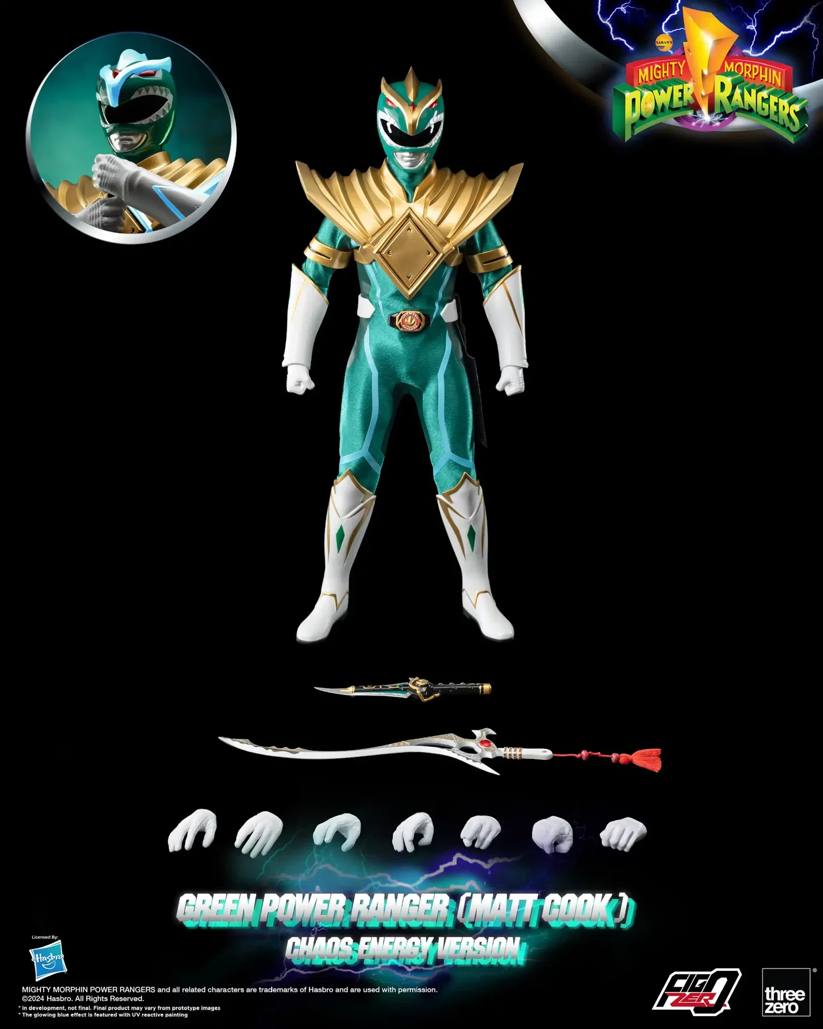 Mighty Morphin Power Rangers FigZero 1/6 Green Power Ranger (Matt Cook) Chaos Energy Version image 6