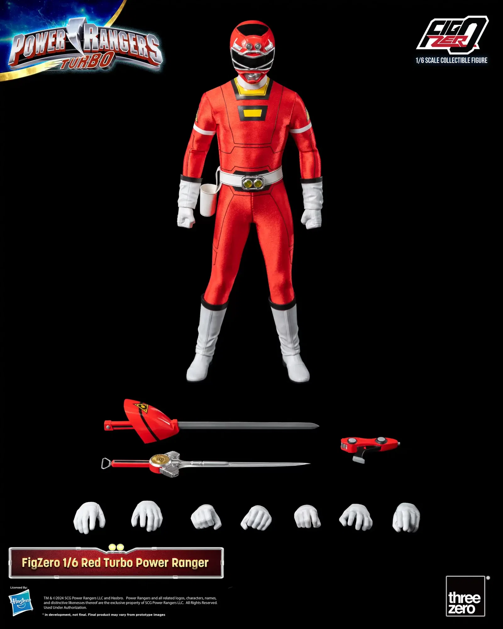 Power Rangers Turbo FigZero 1/6 Red Turbo Power Ranger image 8