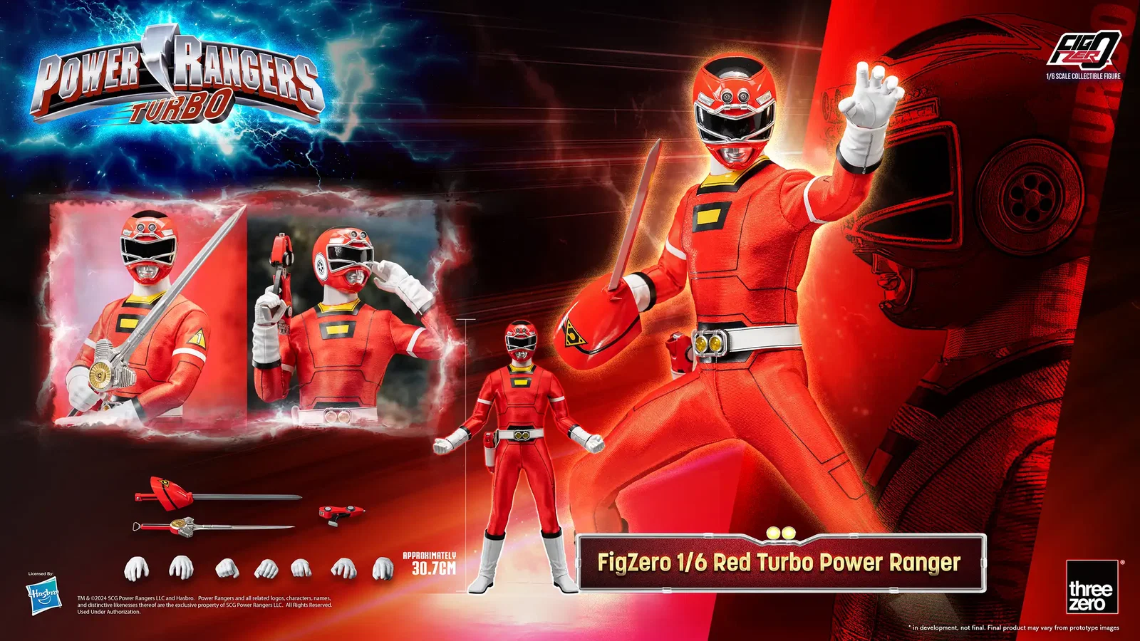 Power Rangers Turbo FigZero 1/6 Red Turbo Power Ranger image 2
