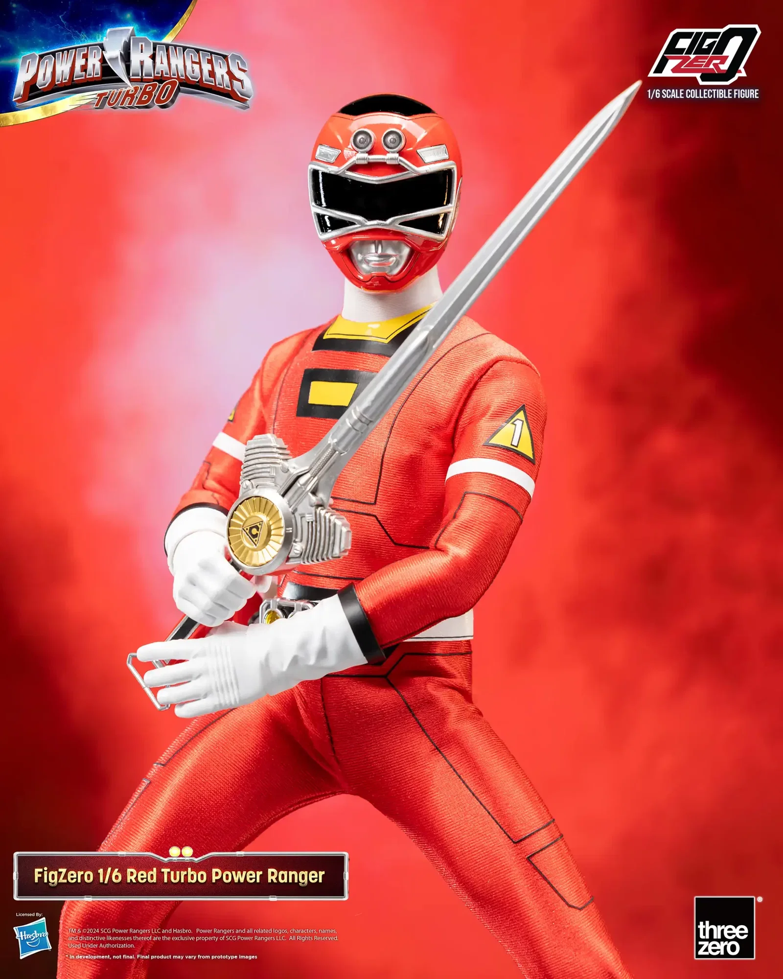 Power Rangers Turbo FigZero 1/6 Red Turbo Power Ranger image 5
