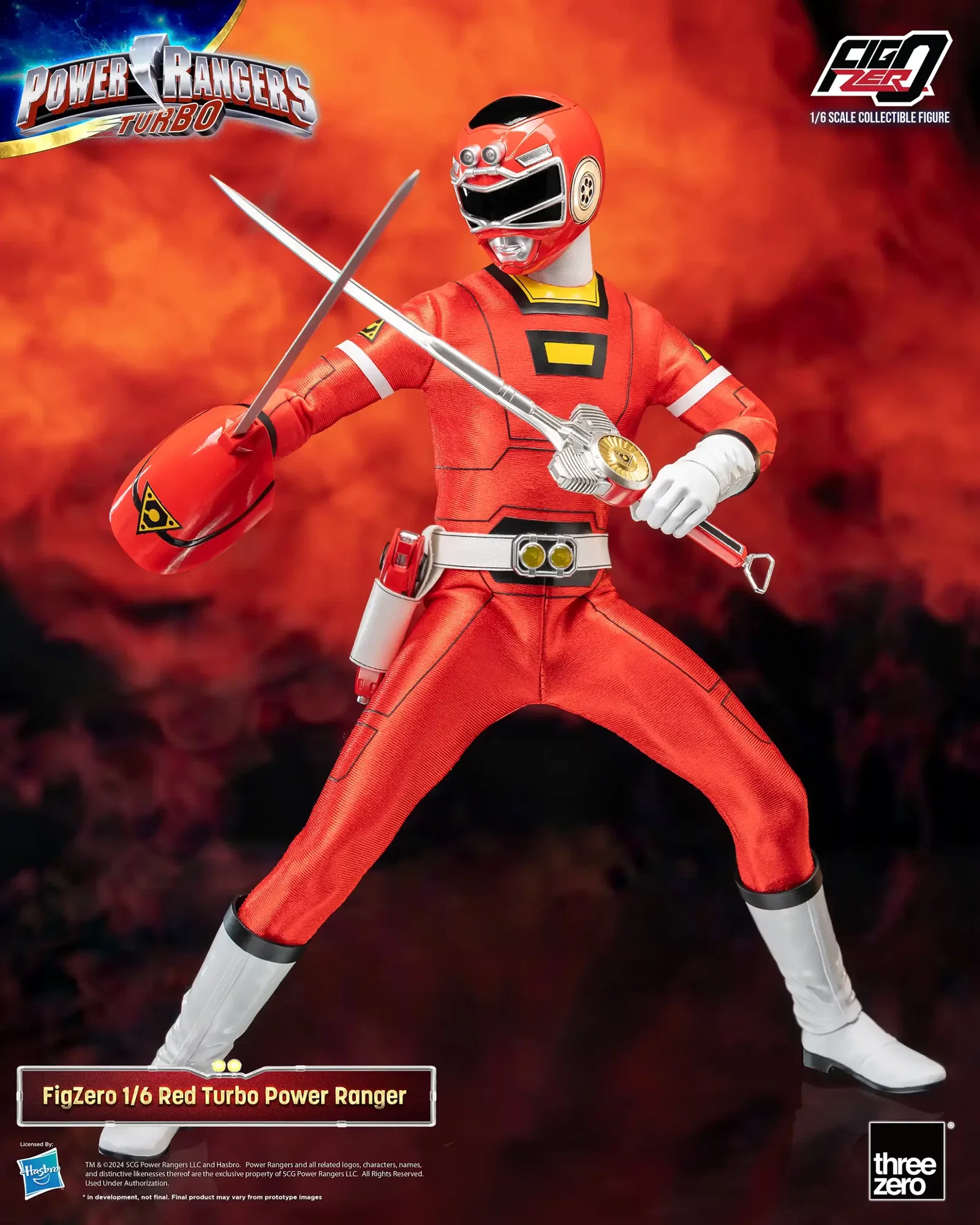 Power Rangers Turbo FigZero 1/6 Red Turbo Power Ranger image 6