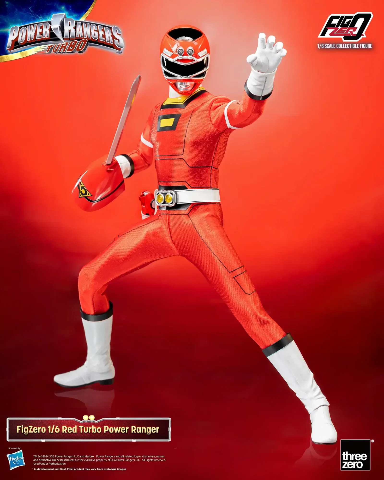 Power Rangers Turbo FigZero 1/6 Red Turbo Power Ranger image 7