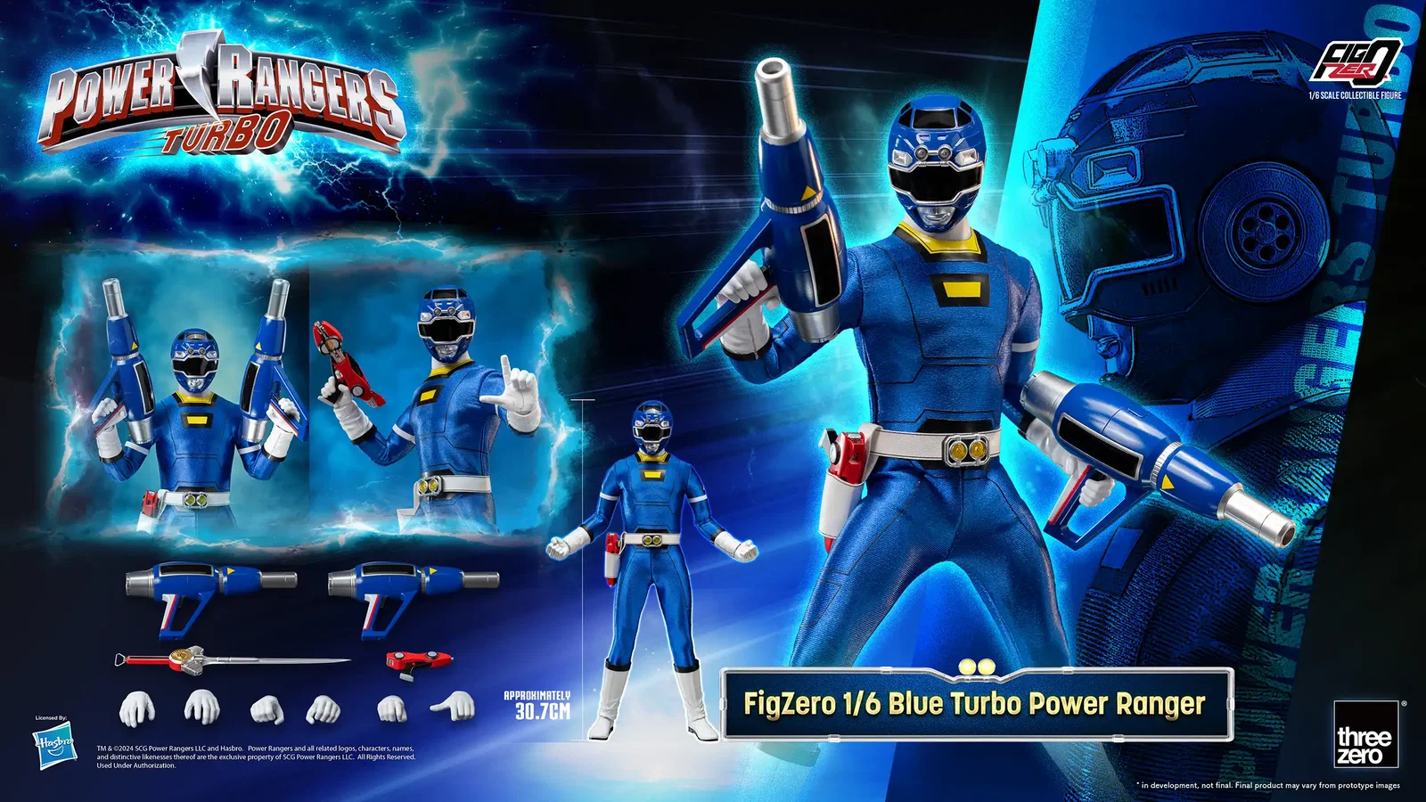 Power Rangers Turbo FigZero 1/6 Blue Turbo Power Ranger image 2