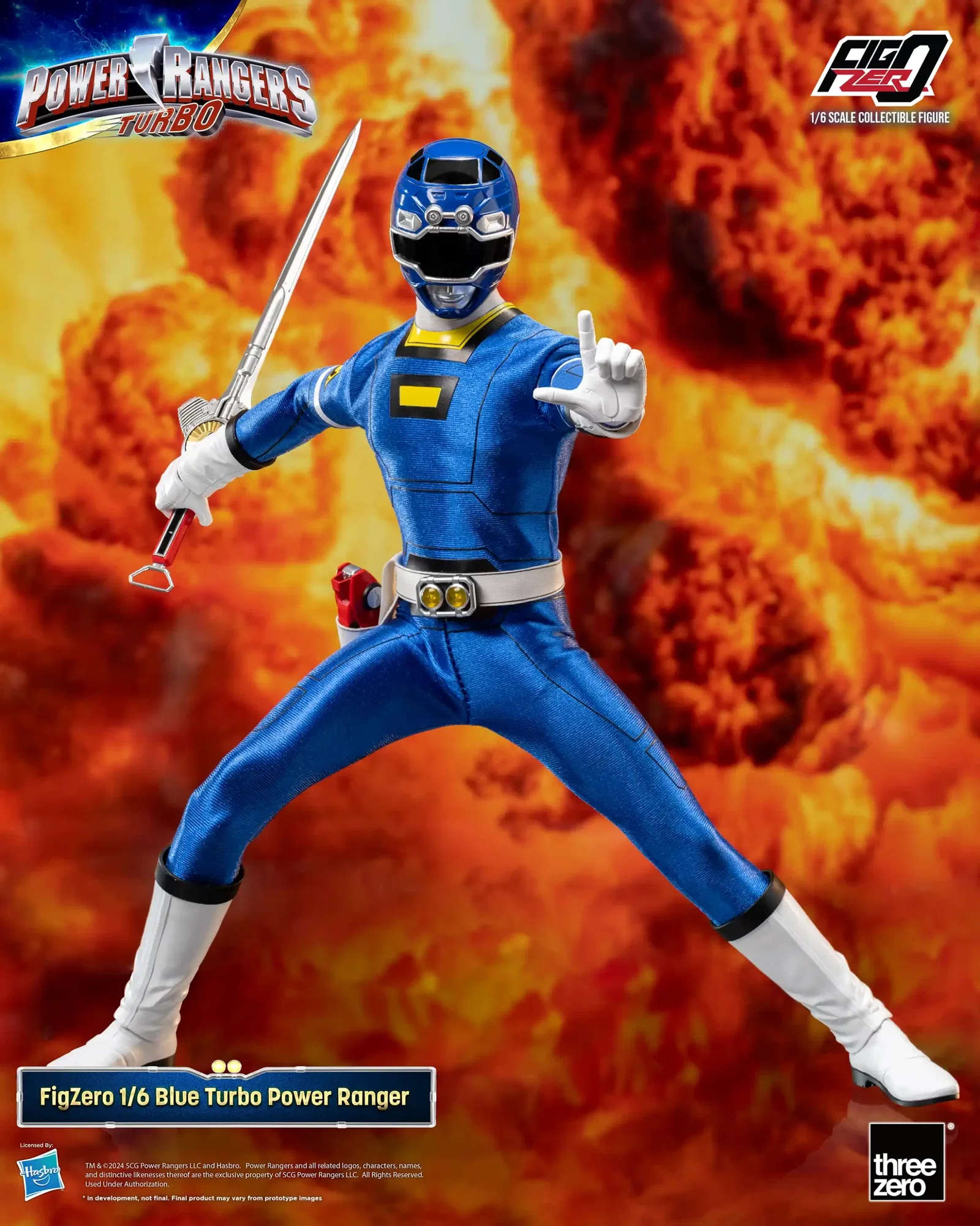 Power Rangers Turbo FigZero 1/6 Blue Turbo Power Ranger image 5