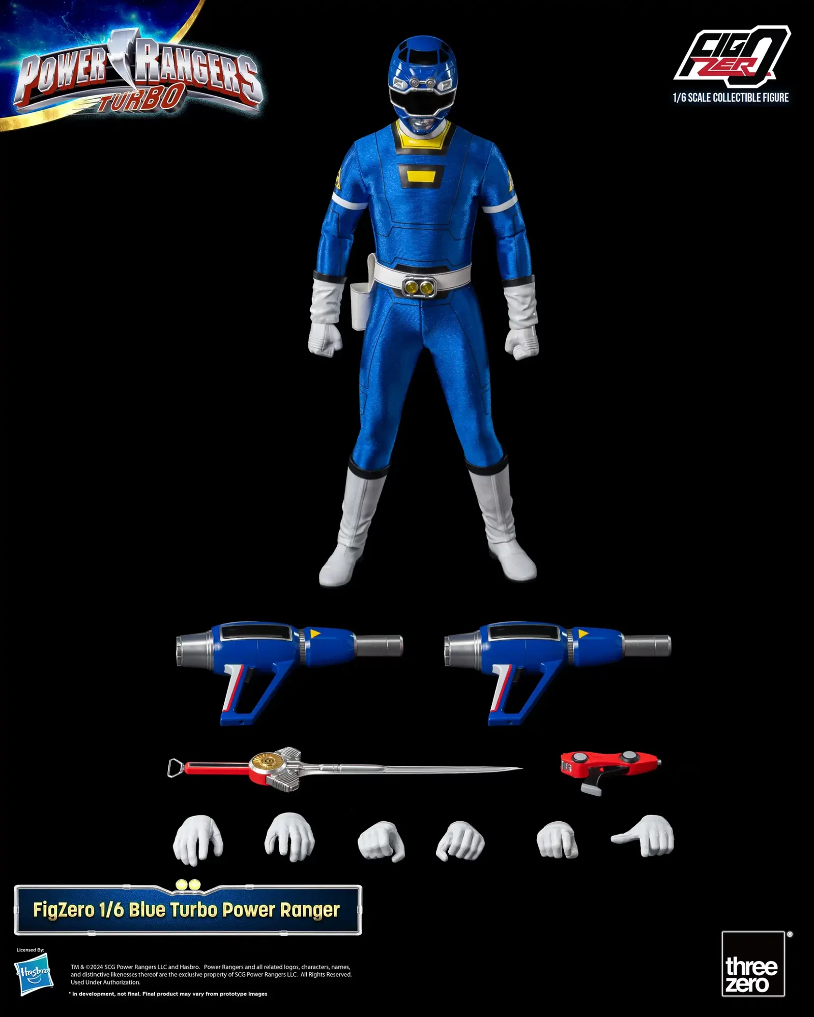 Power Rangers Turbo FigZero 1/6 Blue Turbo Power Ranger image 9