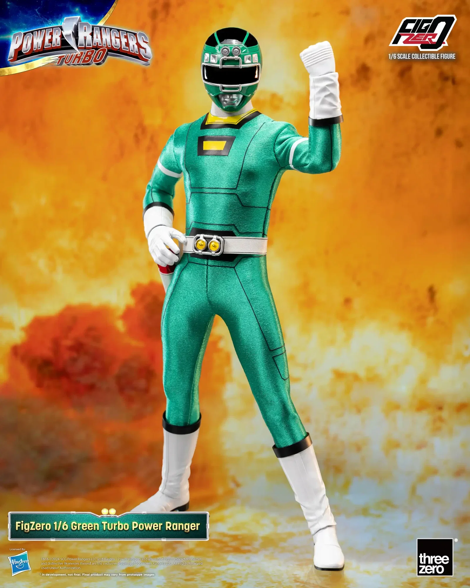 Power Rangers Turbo FigZero 1/6 Green Turbo Power Ranger image 3