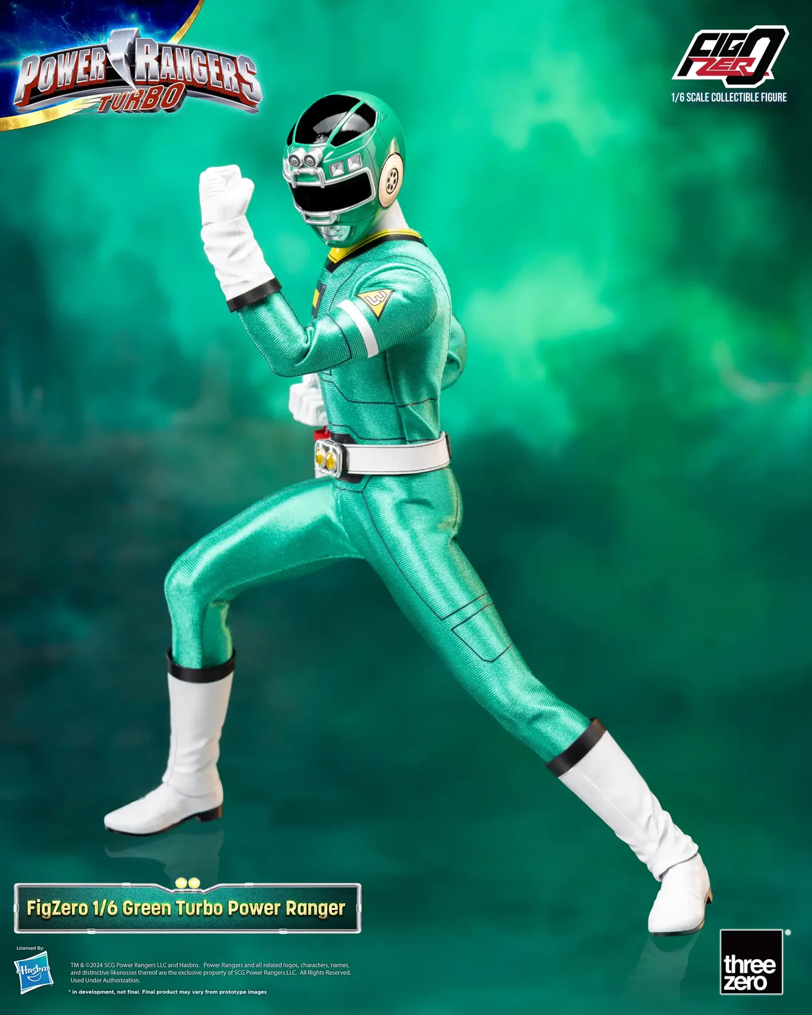 Power Rangers Turbo FigZero 1/6 Green Turbo Power Ranger image 4