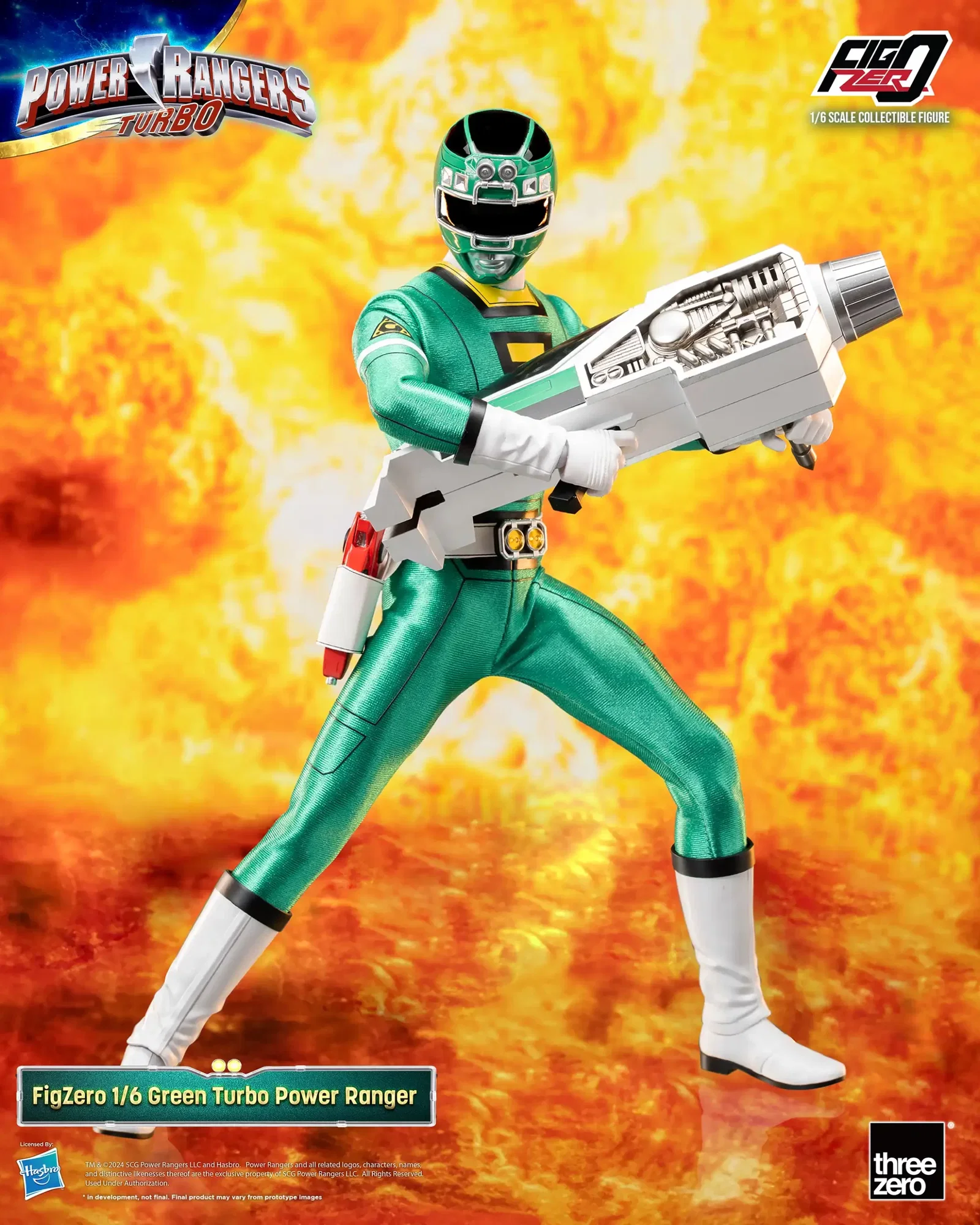 Power Rangers Turbo FigZero 1/6 Green Turbo Power Ranger image 8