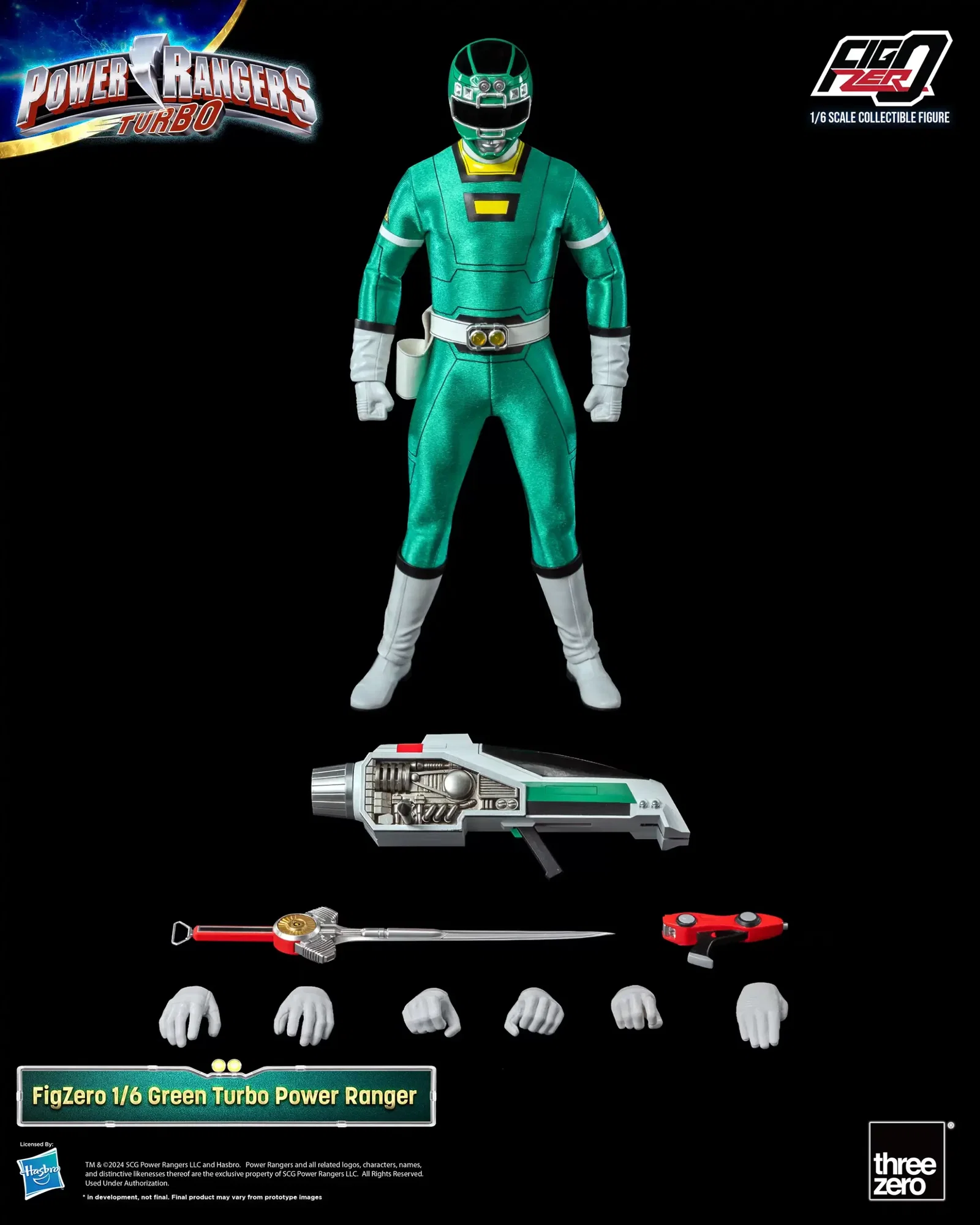 Power Rangers Turbo FigZero 1/6 Green Turbo Power Ranger image 9