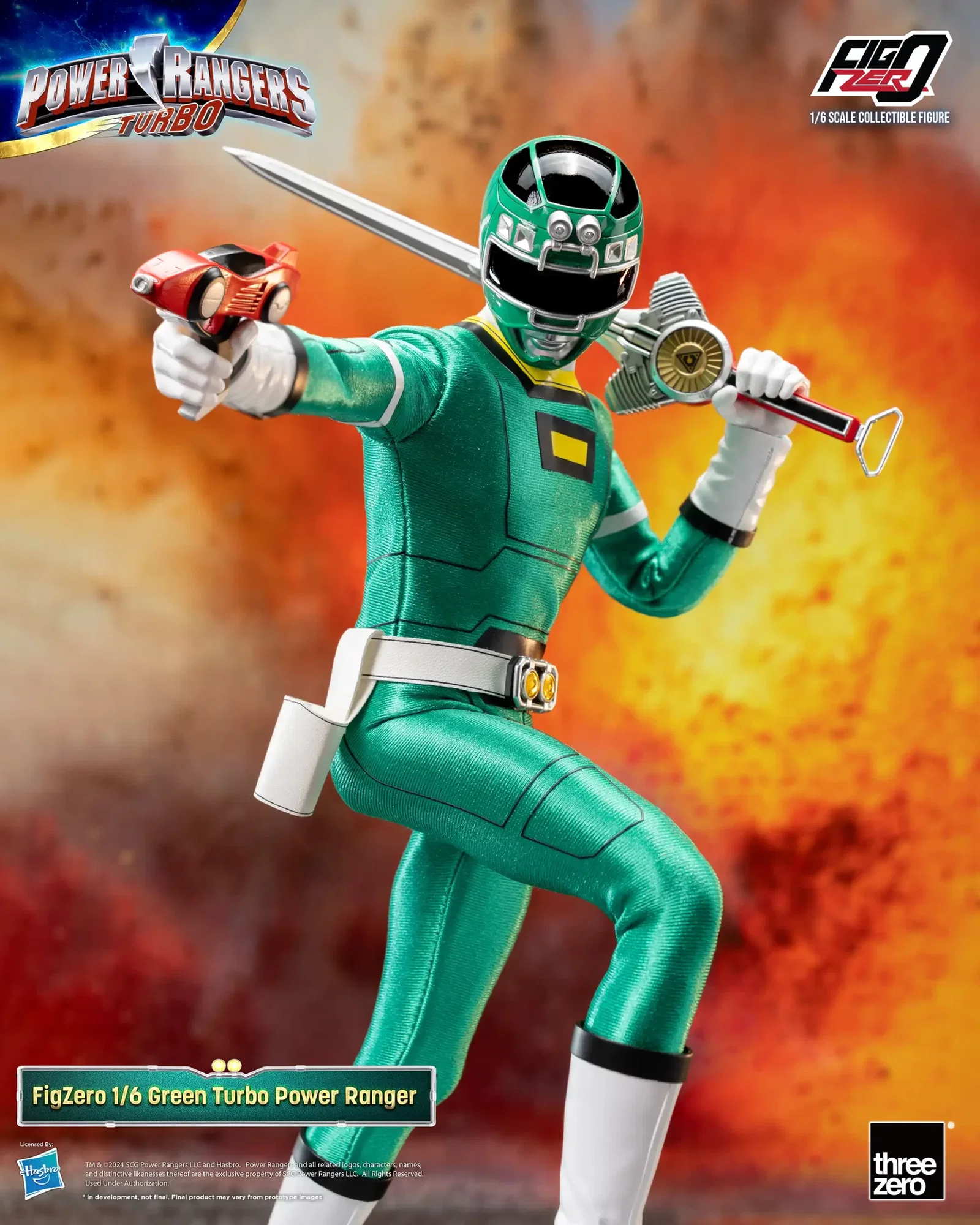 Power Rangers Turbo FigZero 1/6 Green Turbo Power Ranger image 5