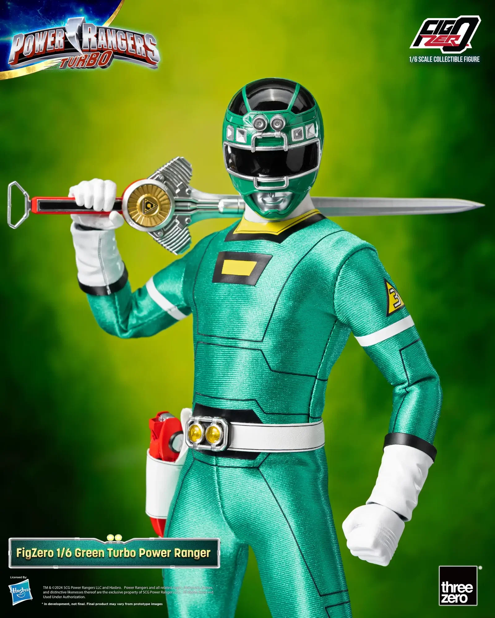 Power Rangers Turbo FigZero 1/6 Green Turbo Power Ranger image 6