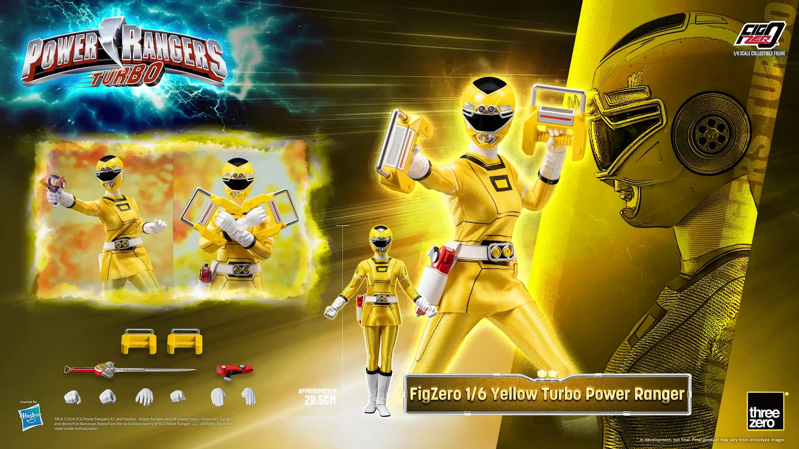 Power Rangers Turbo FigZero 1/6 Yellow Turbo Power Ranger image 2
