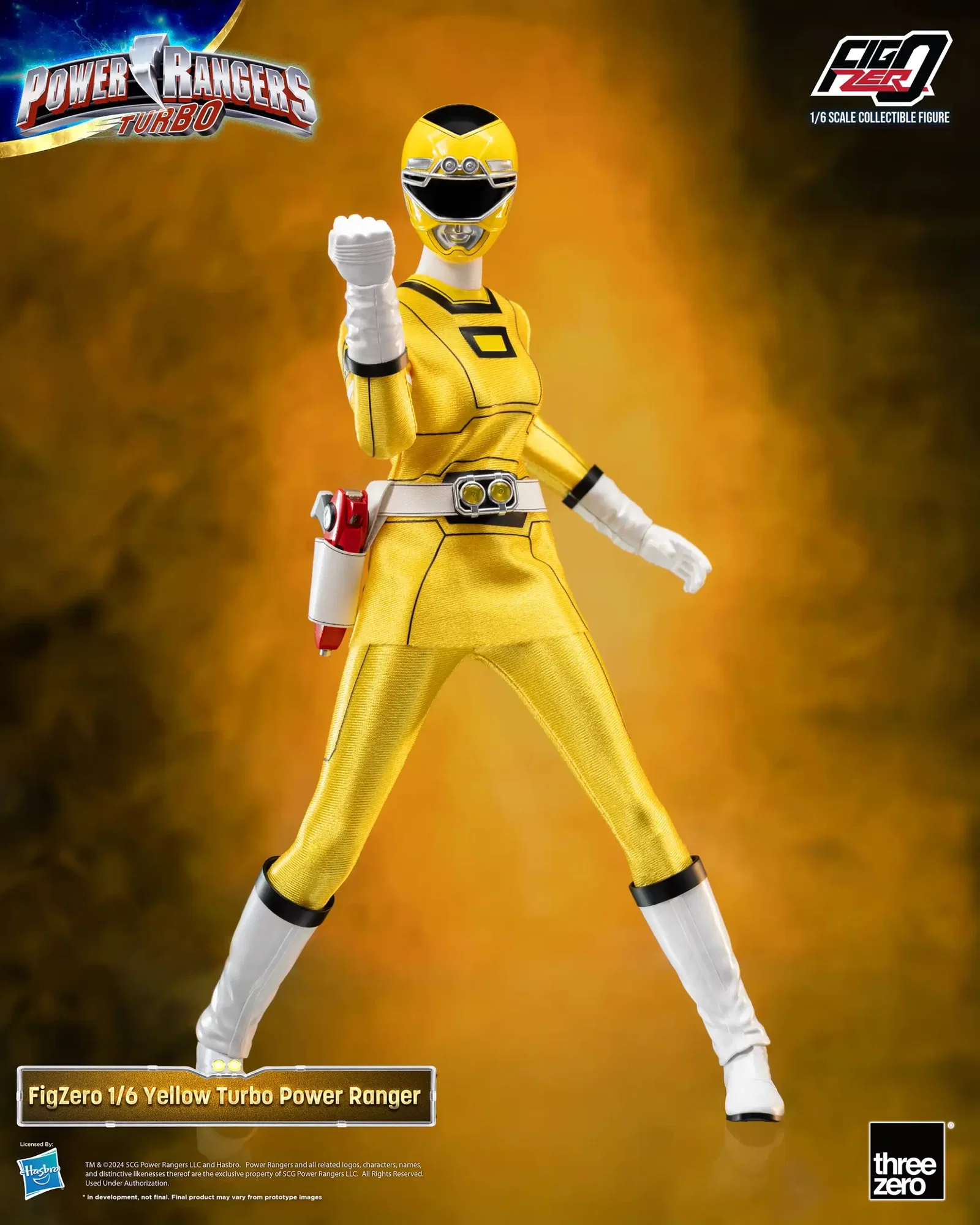 Power Rangers Turbo FigZero 1/6 Yellow Turbo Power Ranger image 3