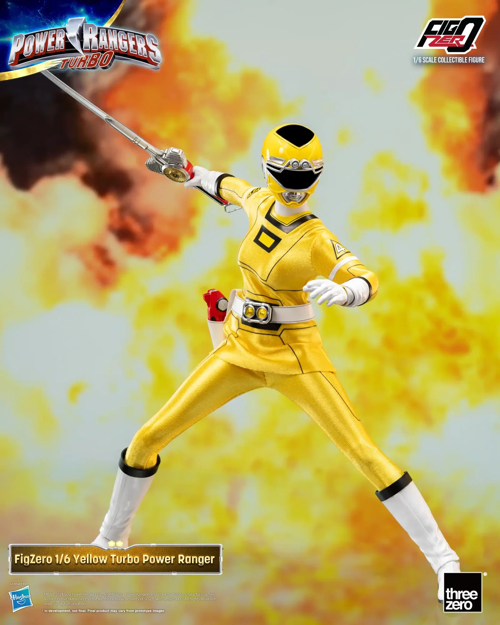Power Rangers Turbo FigZero 1/6 Yellow Turbo Power Ranger image 4