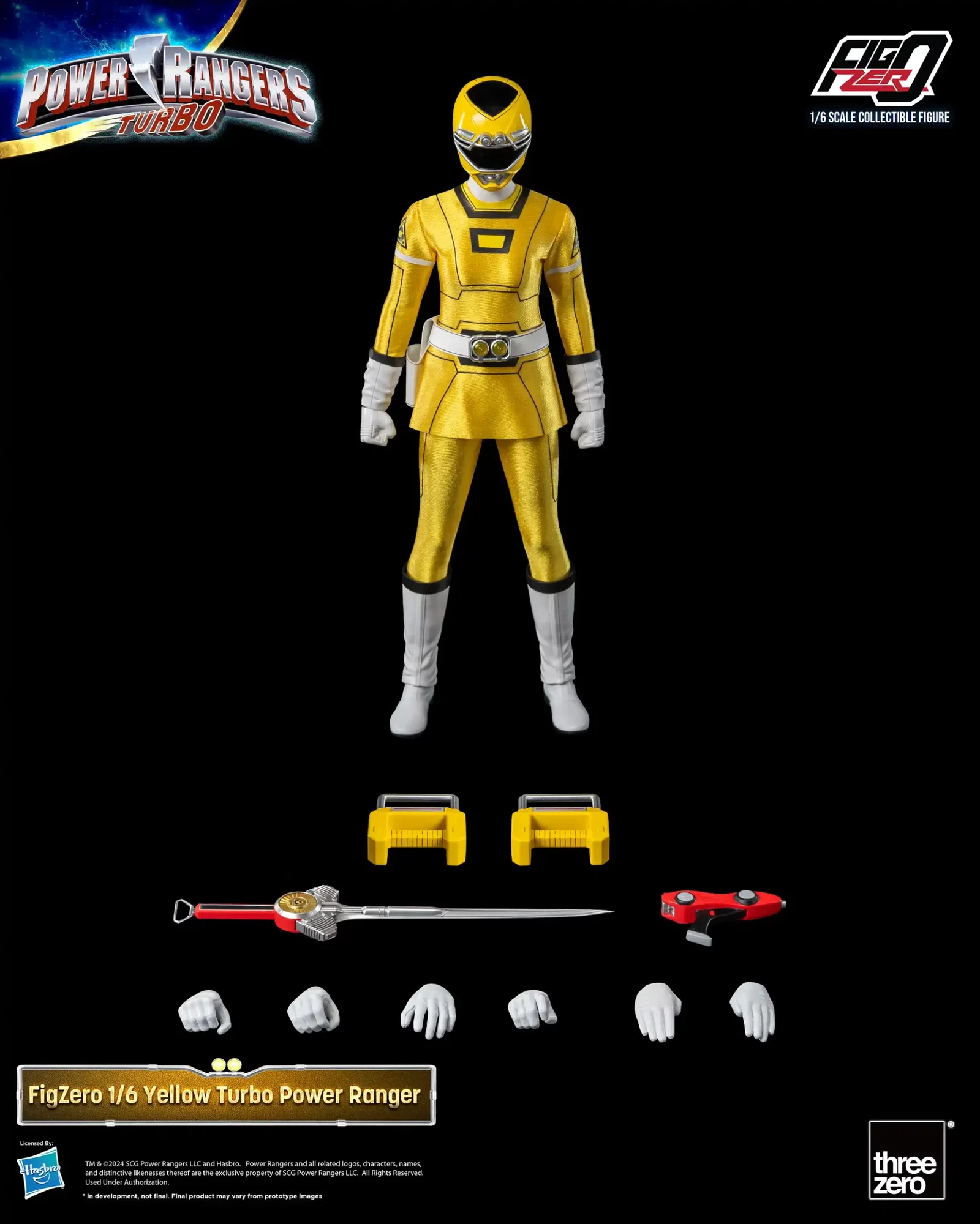 Power Rangers Turbo FigZero 1/6 Yellow Turbo Power Ranger image 9