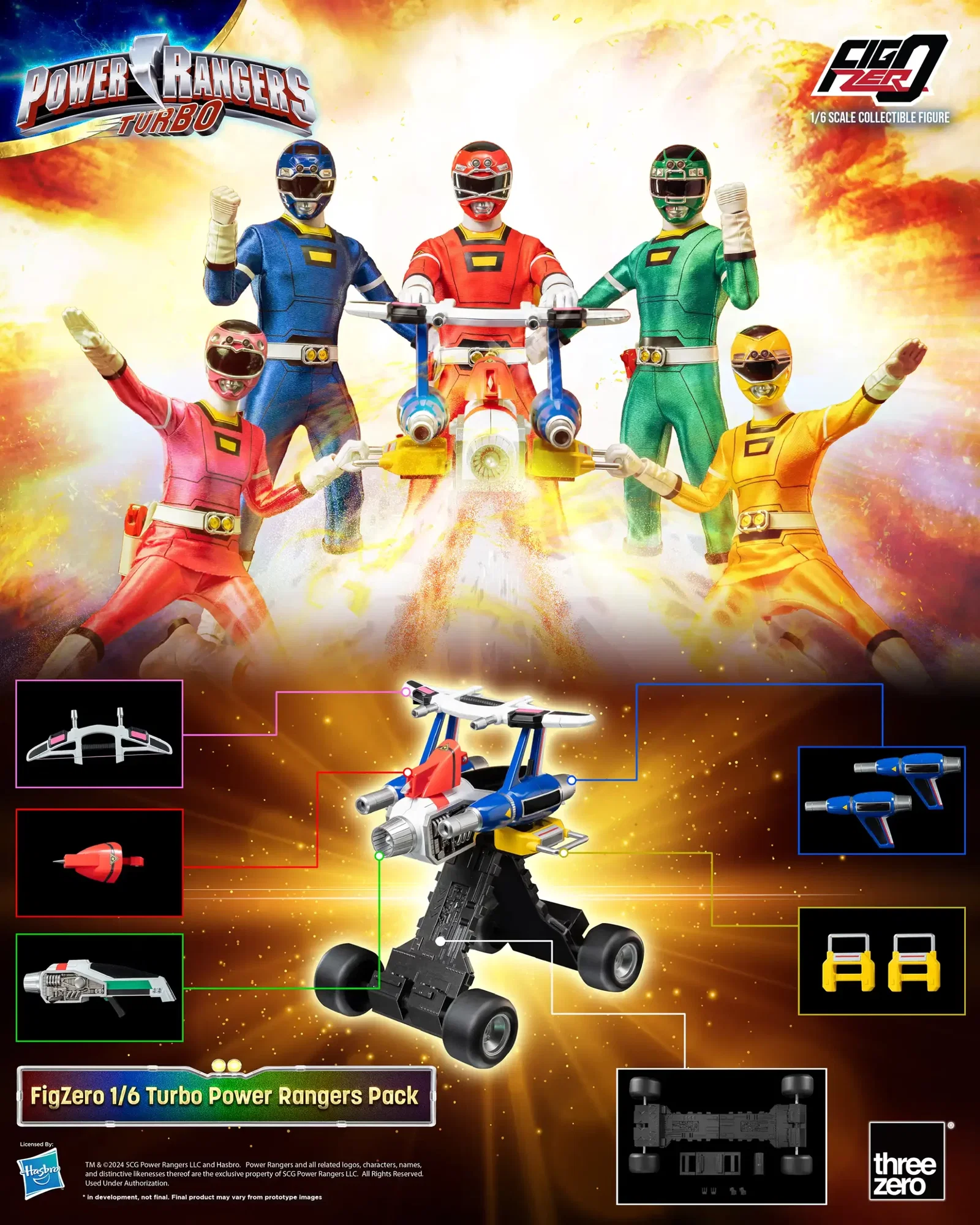 Power Rangers Turbo FigZero 1/6 Turbo Power Rangers Pack image 5