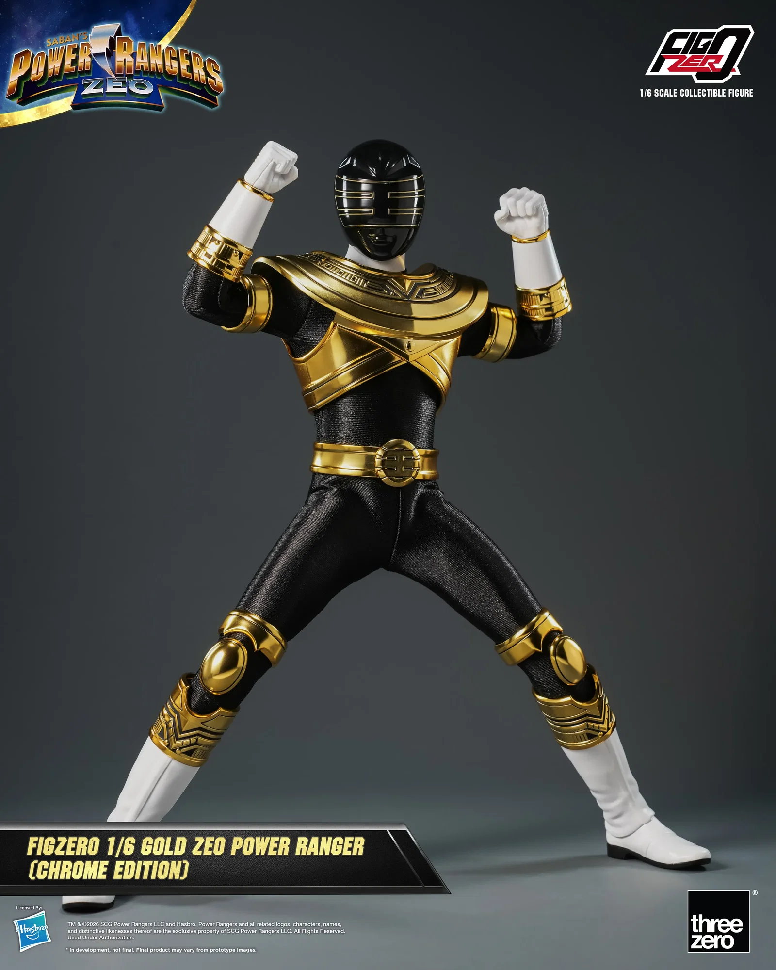 Power Rangers Zeo FigZero 1/6 Gold Zeo Power Ranger (Chrome Edition) image 10