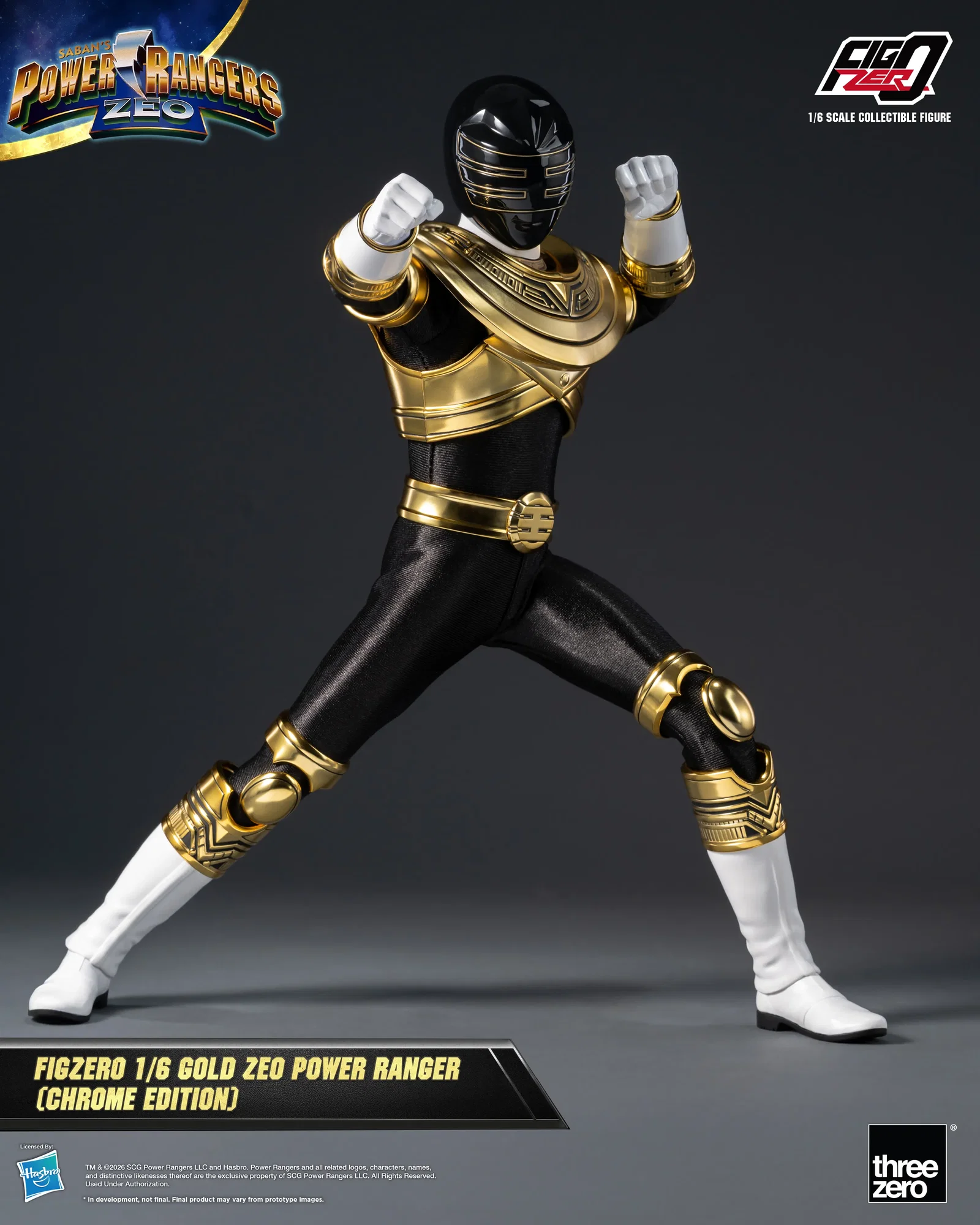 Power Rangers Zeo FigZero 1/6 Gold Zeo Power Ranger (Chrome Edition) image 3