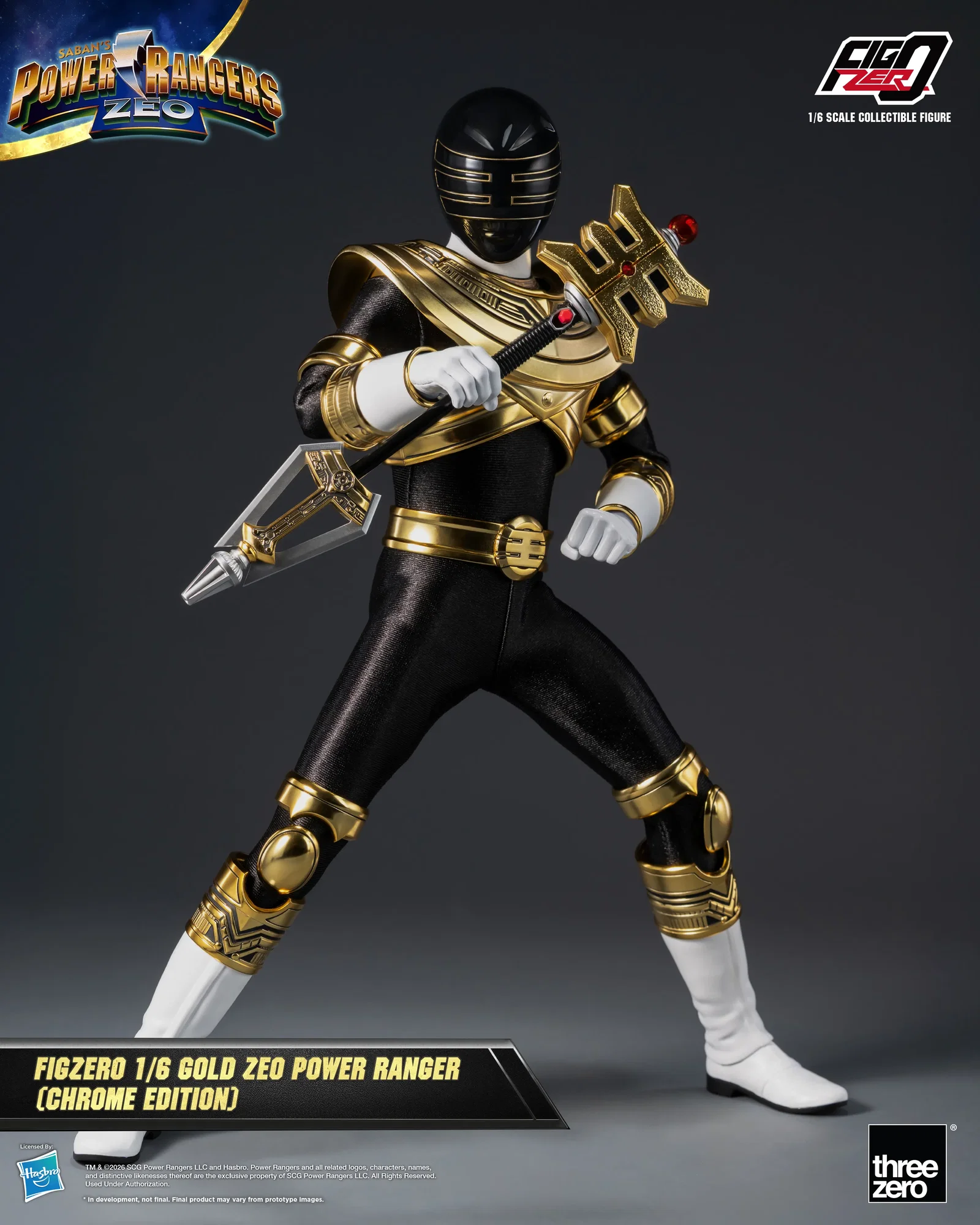 Power Rangers Zeo FigZero 1/6 Gold Zeo Power Ranger (Chrome Edition) image 4
