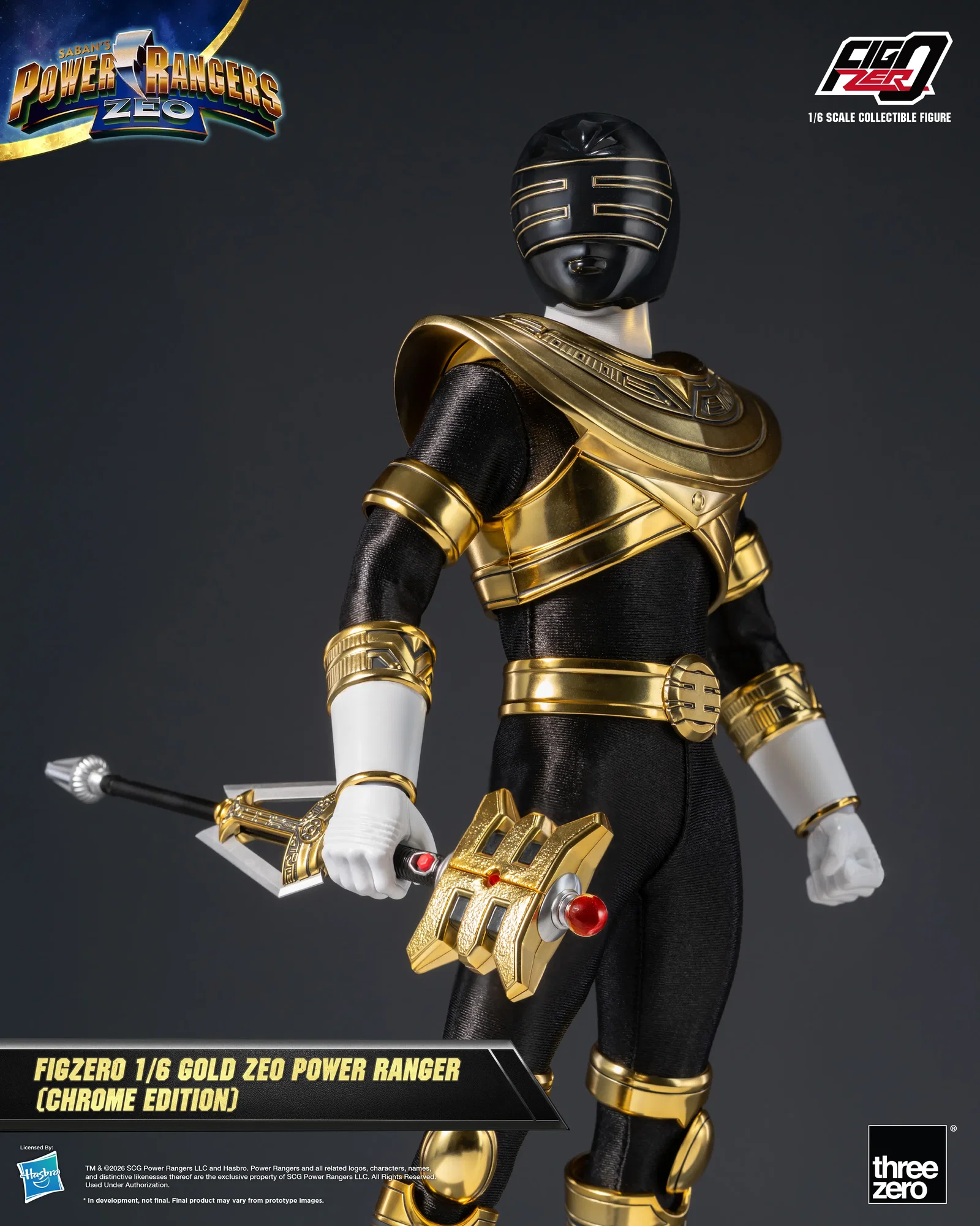 Power Rangers Zeo FigZero 1/6 Gold Zeo Power Ranger (Chrome Edition) image 5