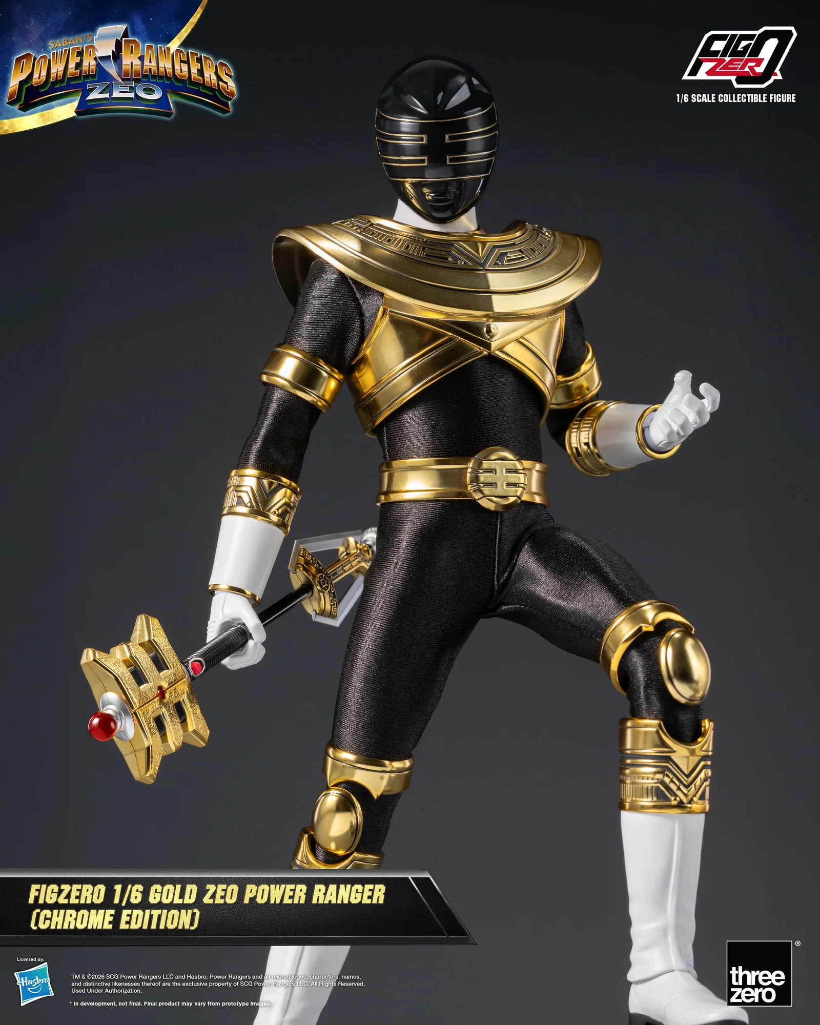 Power Rangers Zeo FigZero 1/6 Gold Zeo Power Ranger (Chrome Edition) image 6