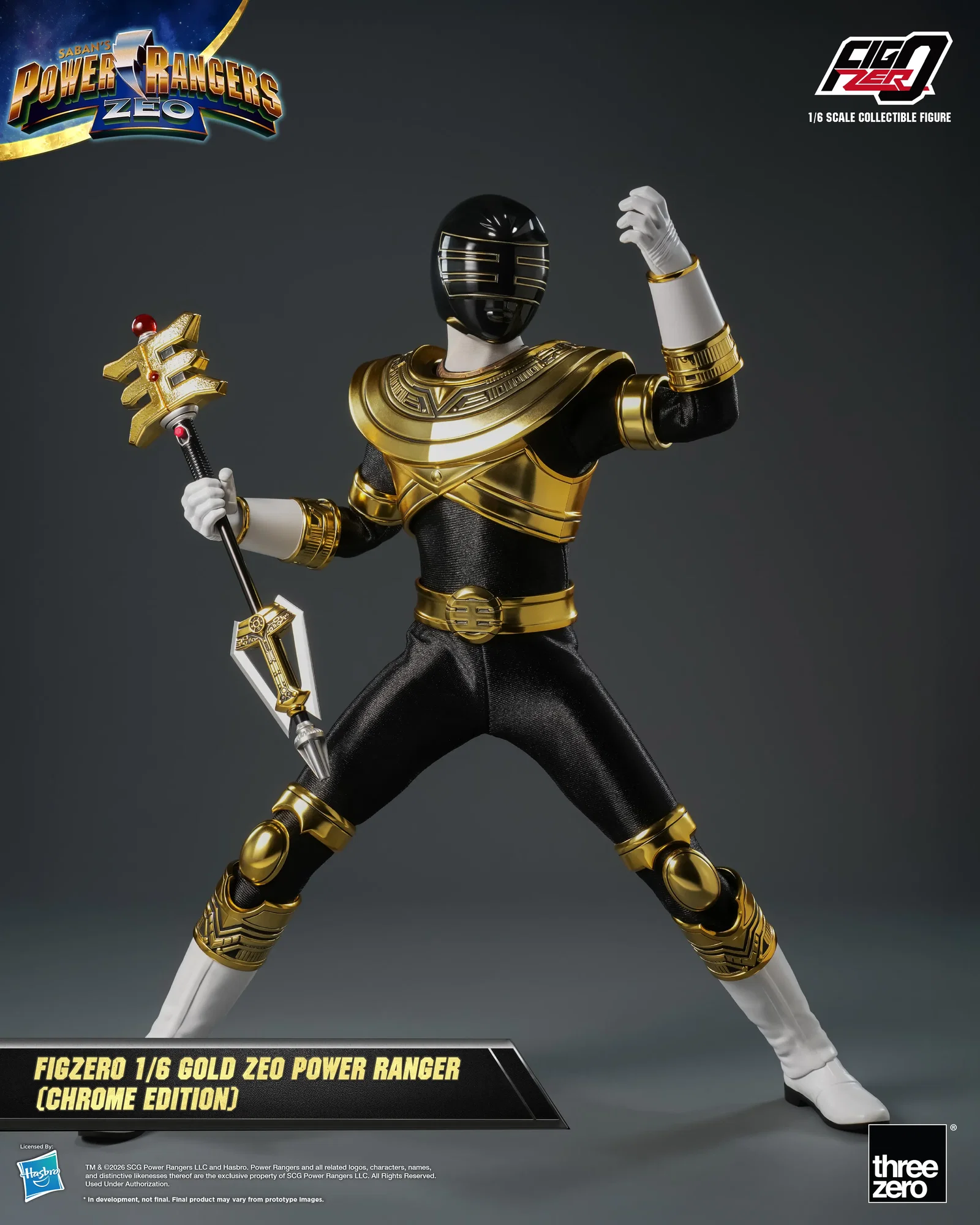 Power Rangers Zeo FigZero 1/6 Gold Zeo Power Ranger (Chrome Edition) image 7