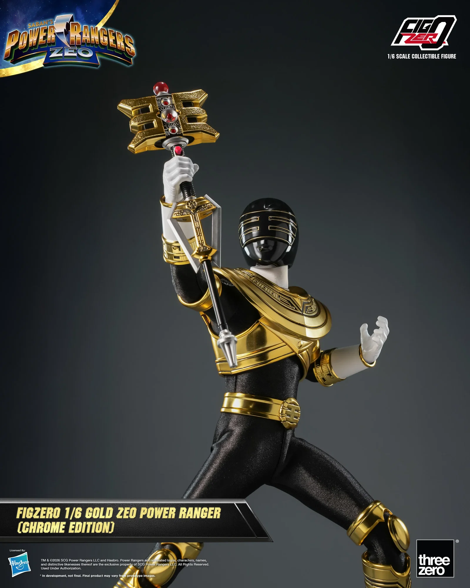 Power Rangers Zeo FigZero 1/6 Gold Zeo Power Ranger (Chrome Edition) image 8
