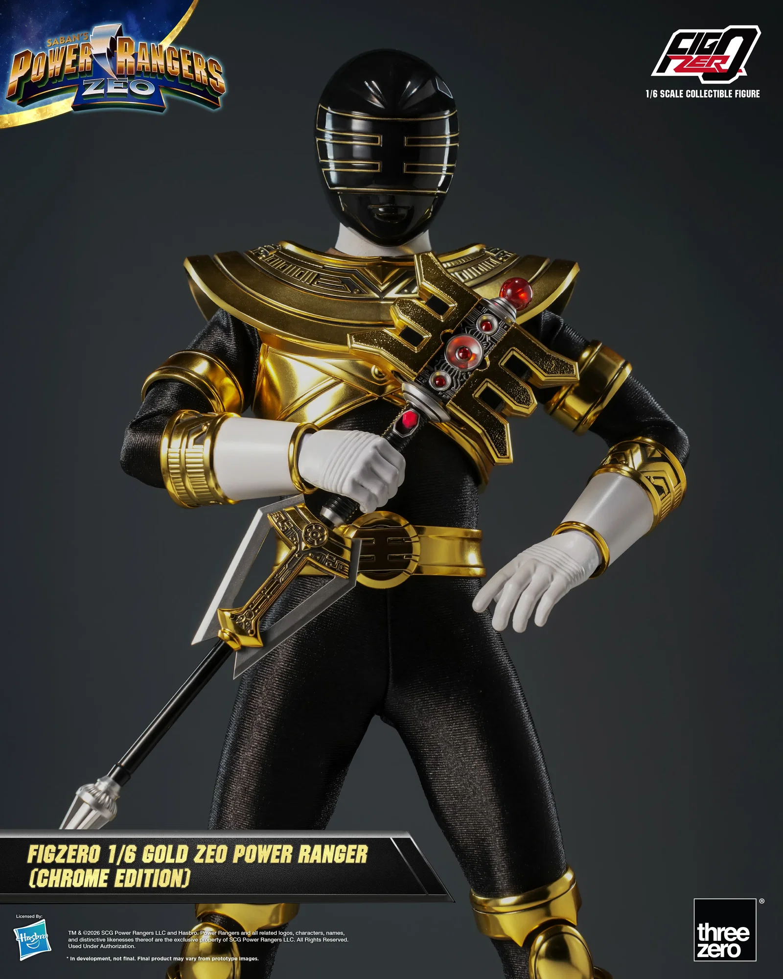 Power Rangers Zeo FigZero 1/6 Gold Zeo Power Ranger (Chrome Edition) image 9