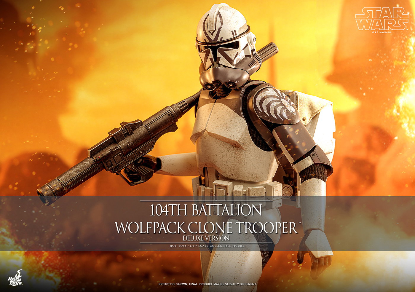 Star Wars: The Clone Wars - 104th Battalion Wolfpack Clone Trooper [With Bonus Accessories] image 2