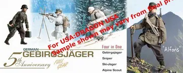 "Alfons", Gebirgsjager Unterfeldwebel, 1.Gebirgs-Division, Mt. Elbrus, Caucasus 1942 ~ 5th Anniversary Figure - Four-In-One