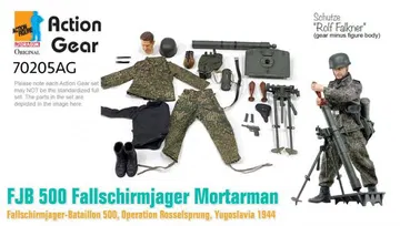 1/6 Dragon Original Action Gear for Schutze "Rolf Falkner", FJB 500 Fallschirmjager Mortarman, Fallschirmjager-Bataillon 500, Operation Rosselsprung, Yugoslavia 1944 [70205AG]